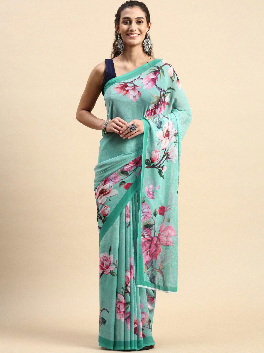 rishika floral printed chanderi saree