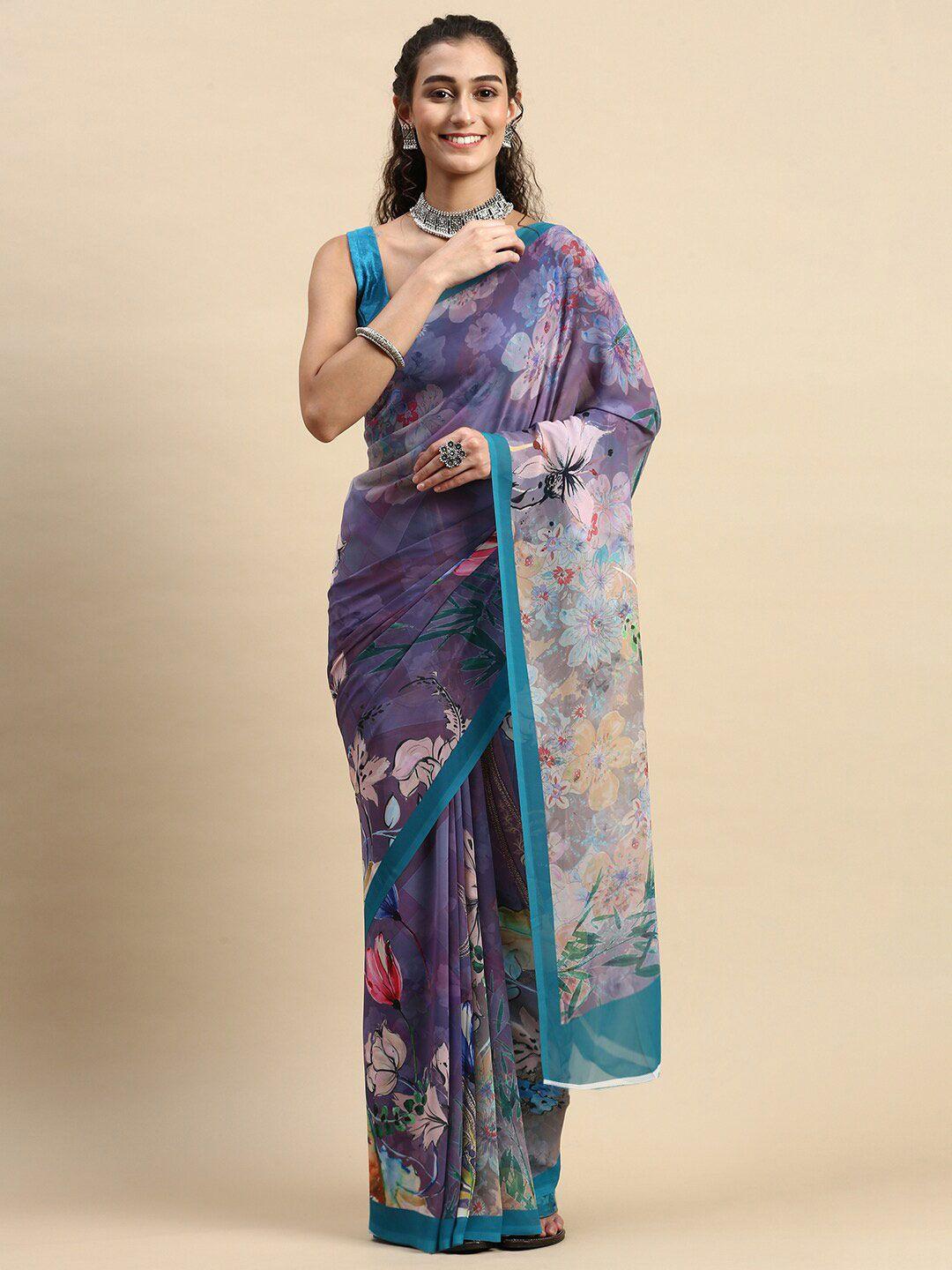 rishika floral printed chanderi saree