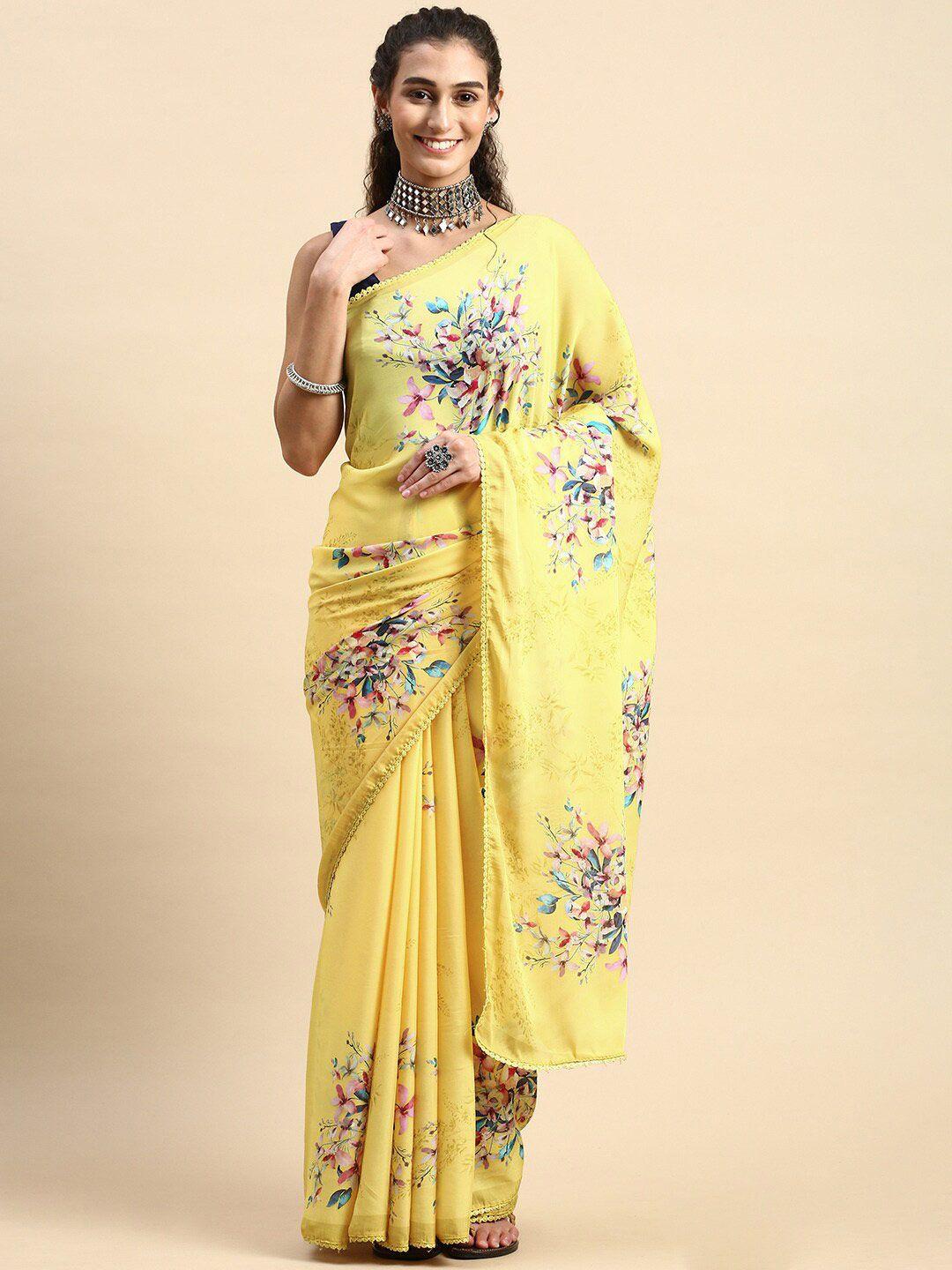 rishika floral printed chanderi saree