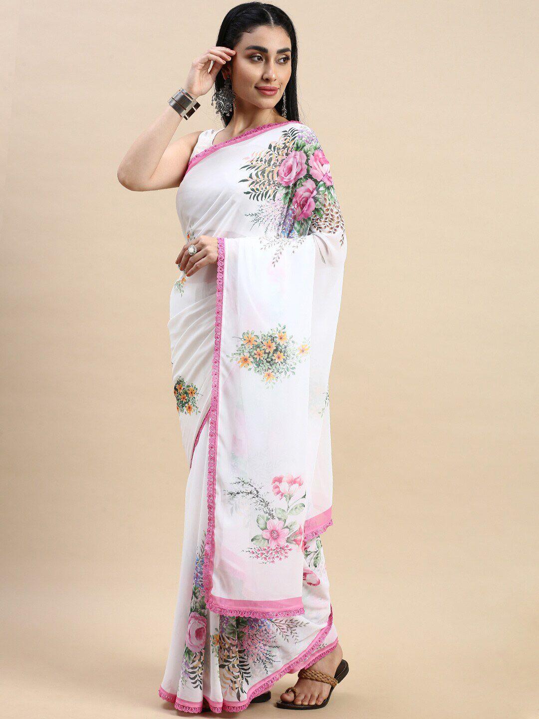 rishika floral printed chanderi saree