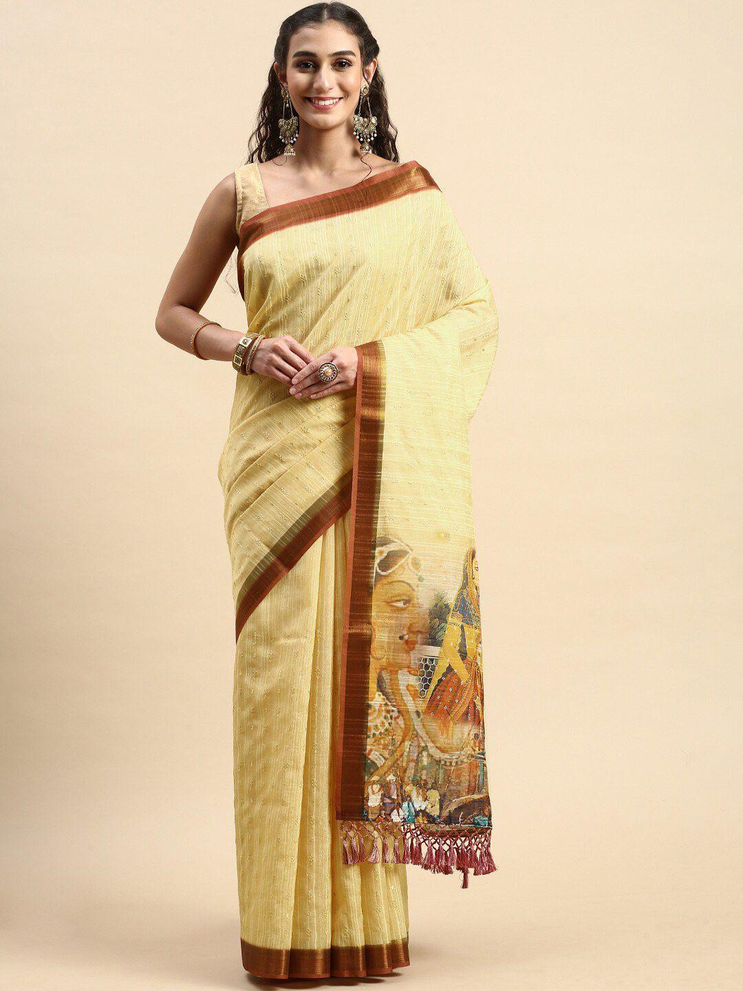 rishika ethnic motifs embroidered zari chanderi saree