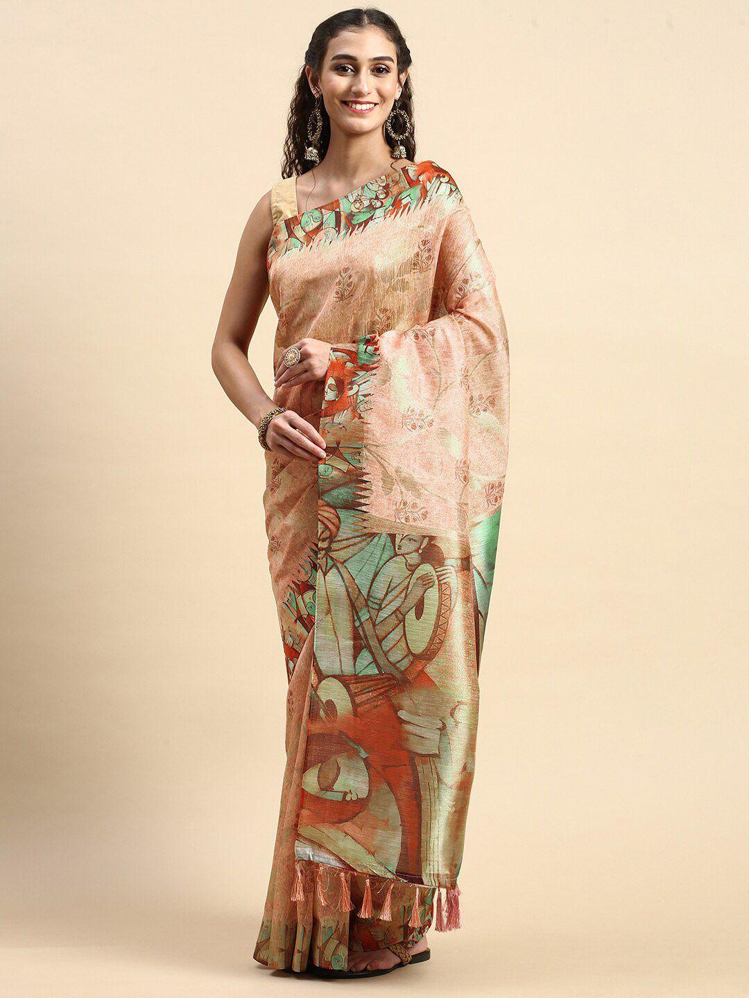 rishika ethnic motifs printed chanderi saree