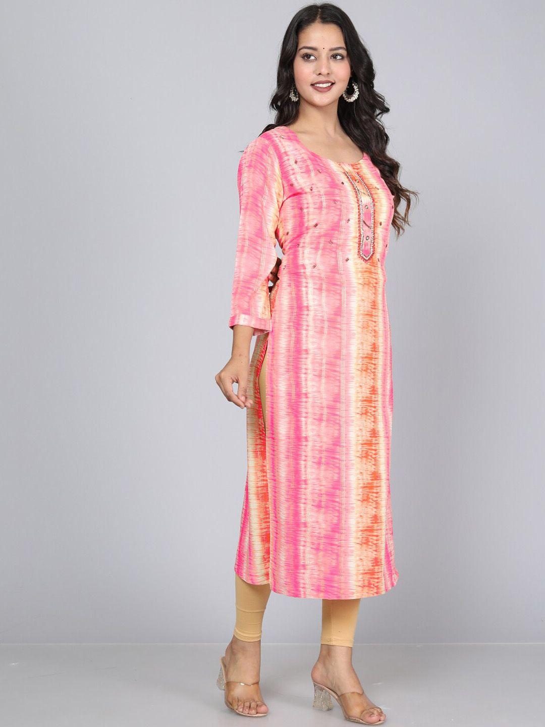 kalini abstract printed thread work kurta