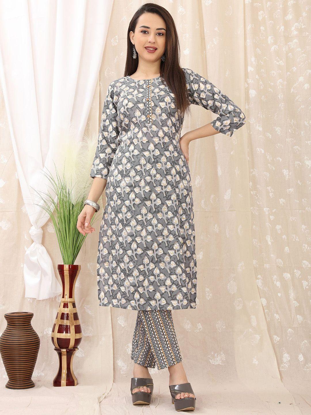 premroop- the style you love floral printed kurta with trousers