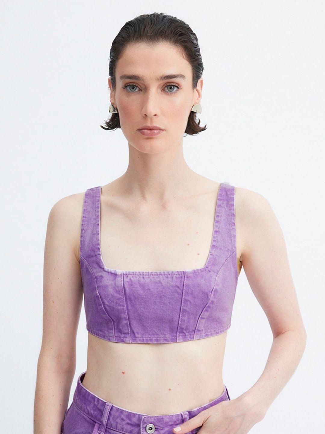 trendyol square neck pure cotton bralette crop top