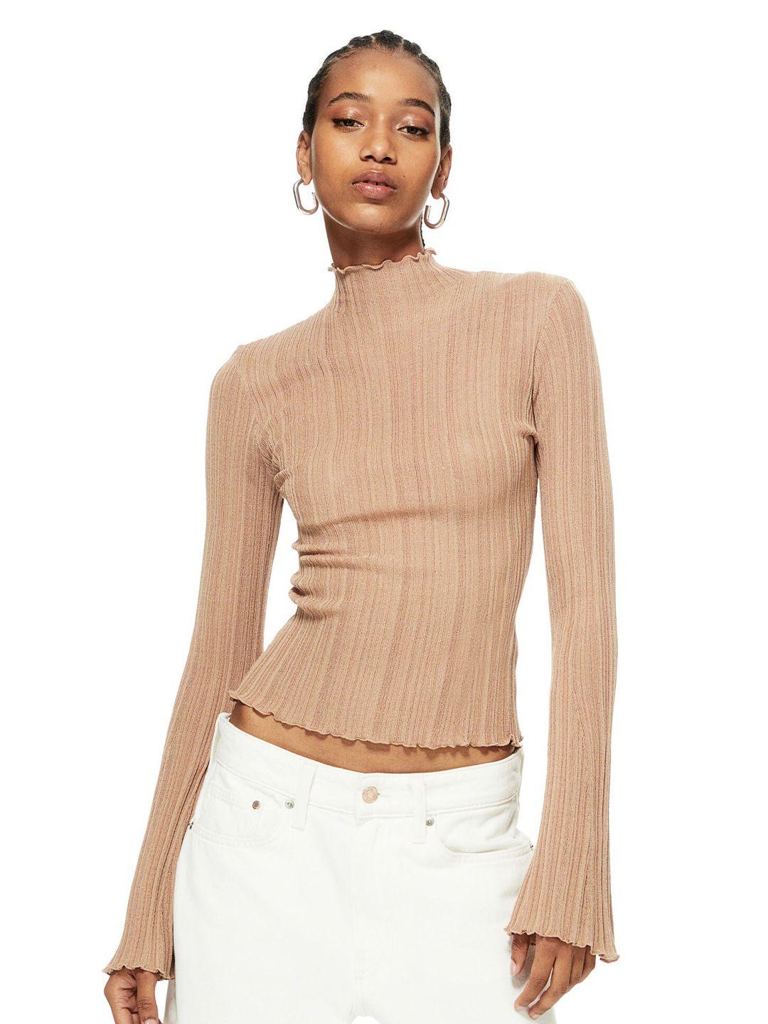 h&m rib-knit turtleneck top