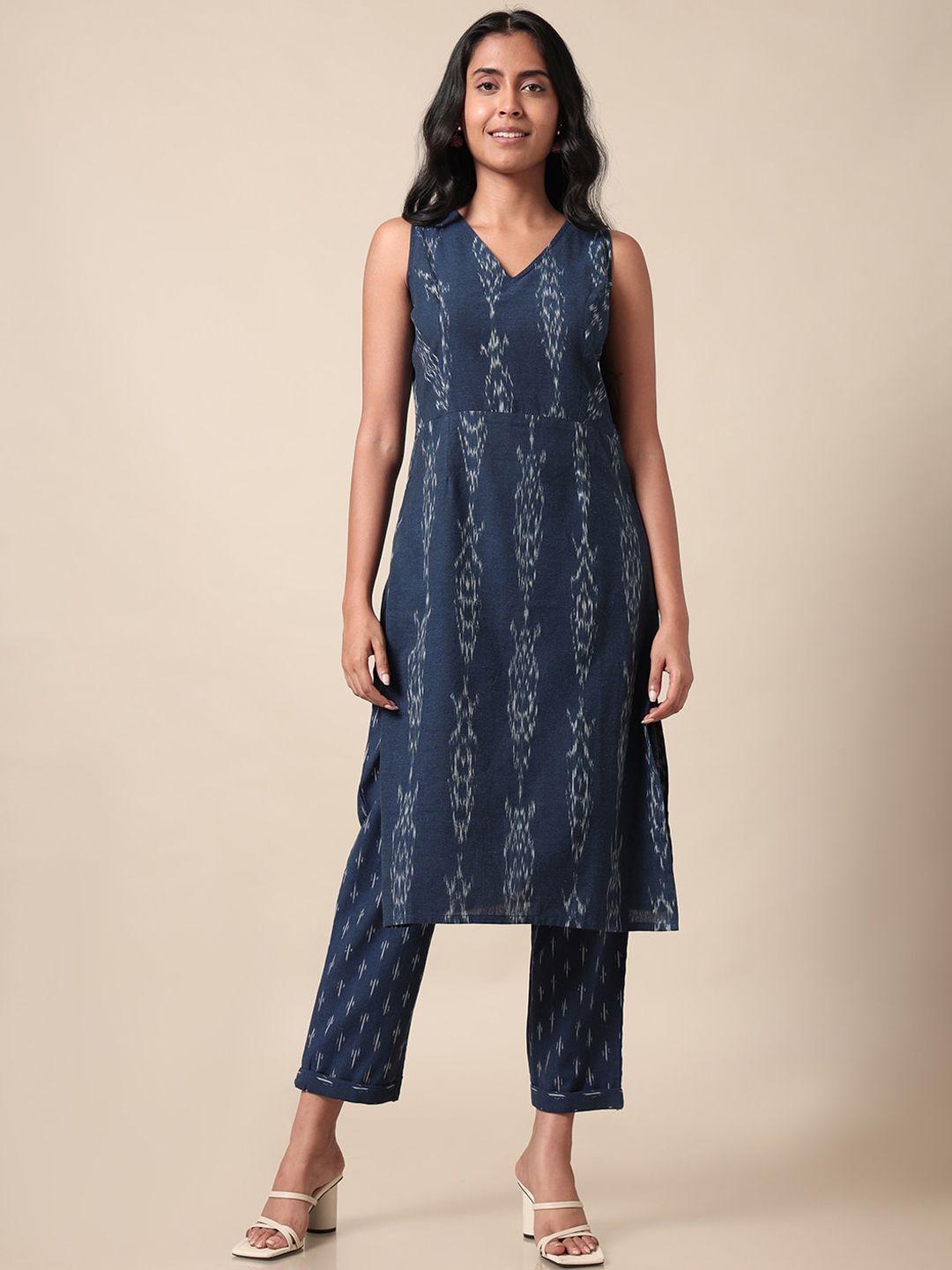 saaki ethnic motifs printed regular kurta with trousers