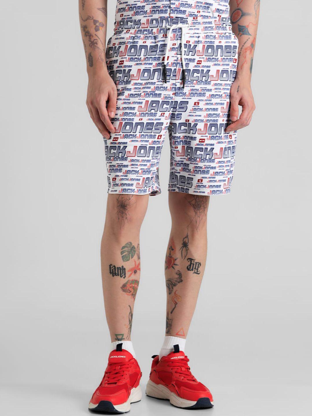 jack & jones men typography printed shorts