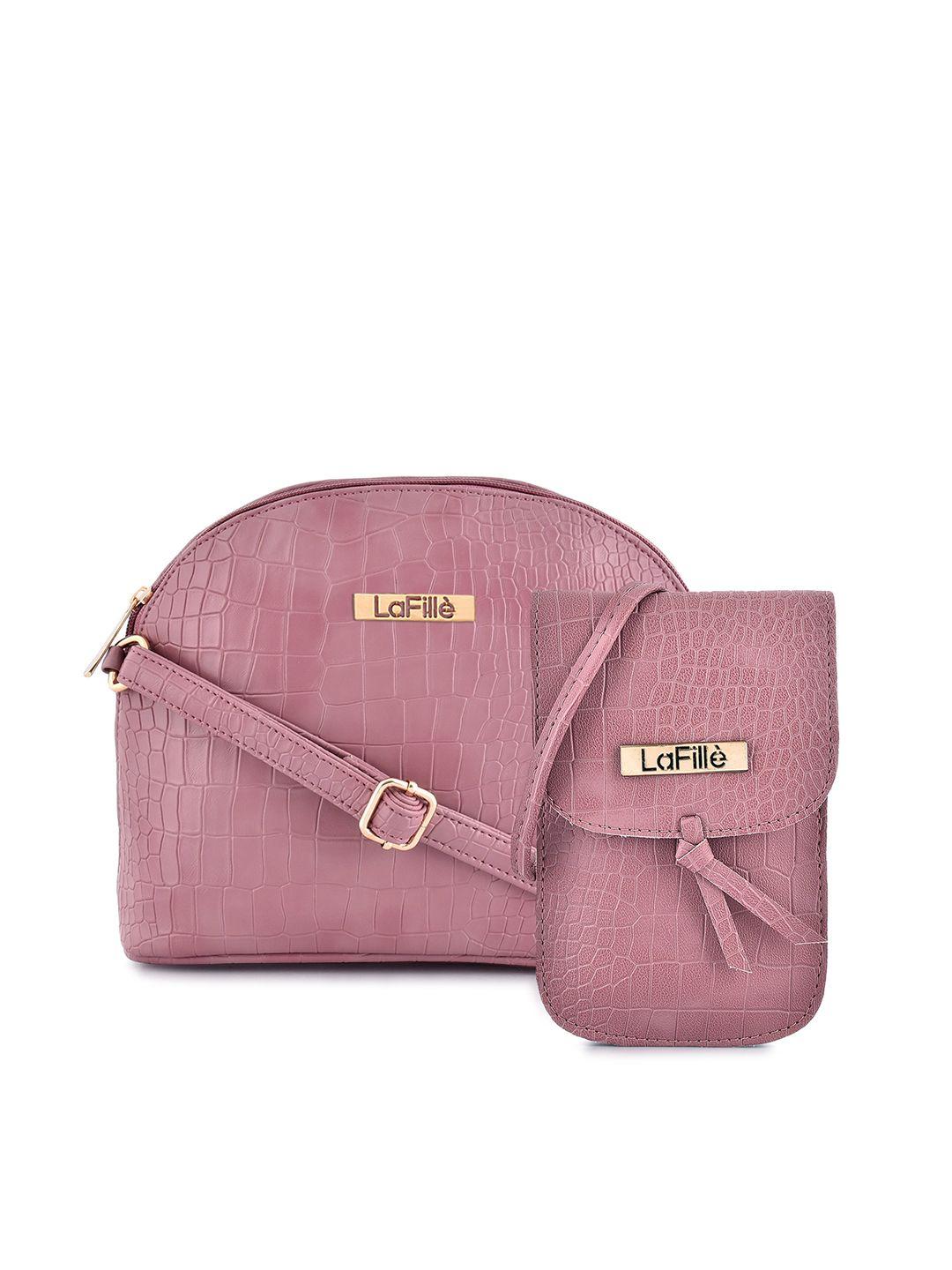 lafille textured half moon sling bag