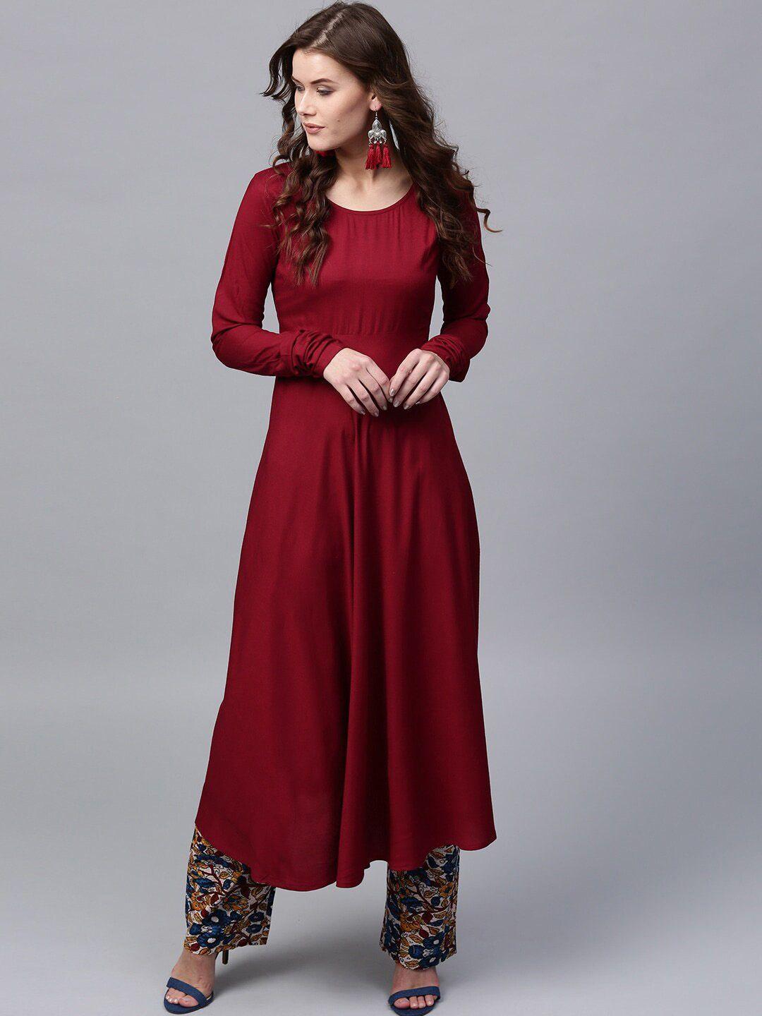 aks round neck anarkali kurta