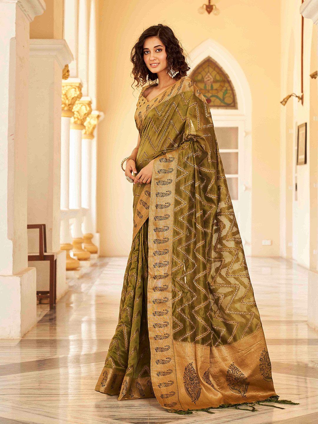 tikhi imli woven design zari saree