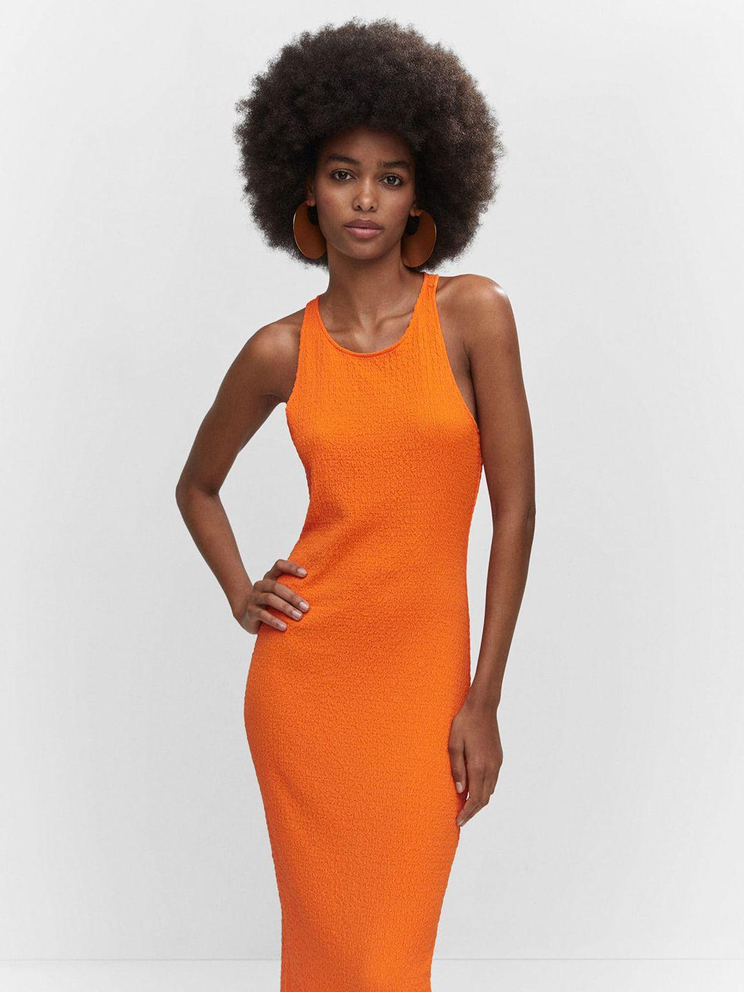 mango textured midi dress