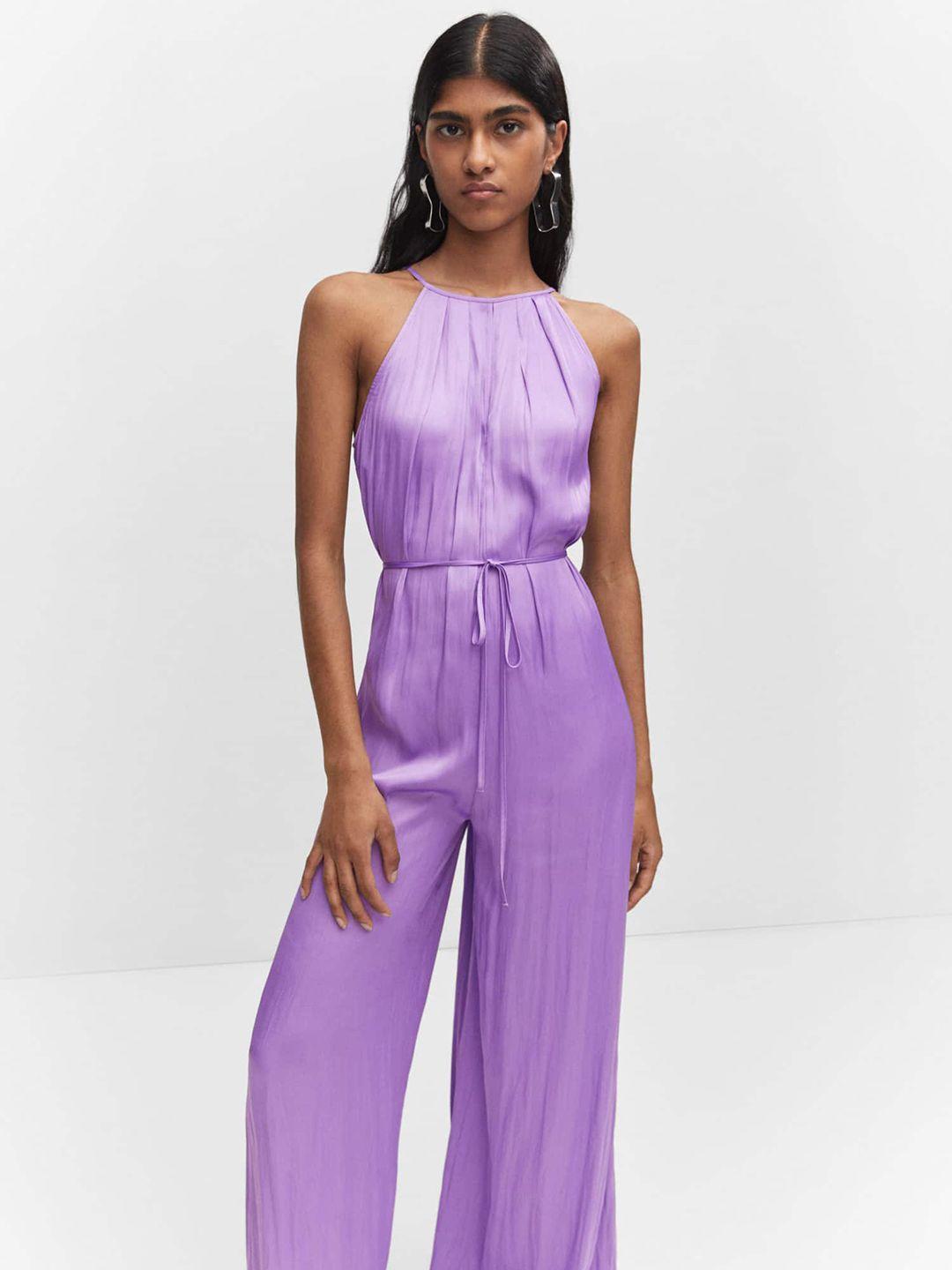 mango satin basic jumpsuit