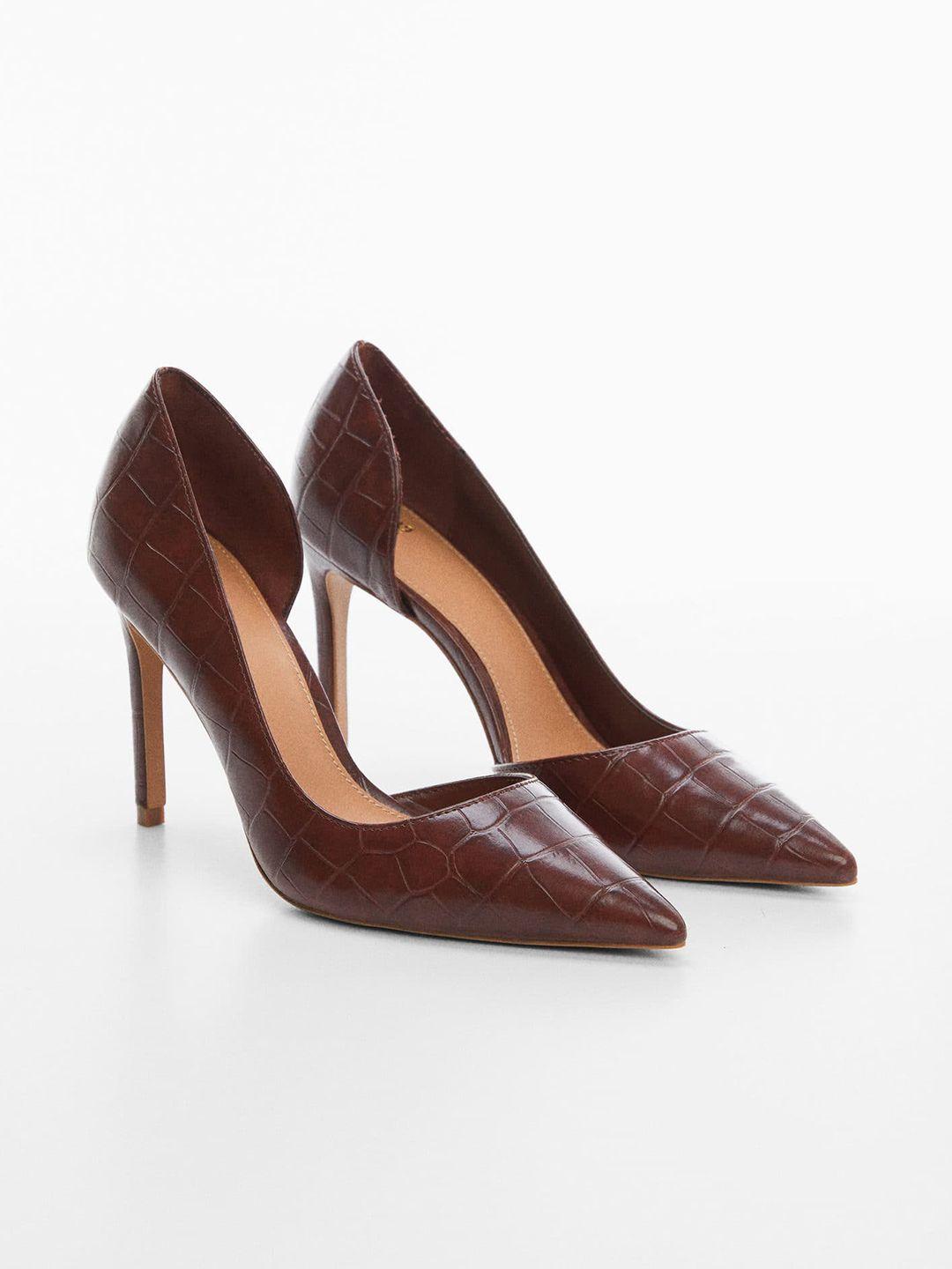 mango croc textured stiletto pumps