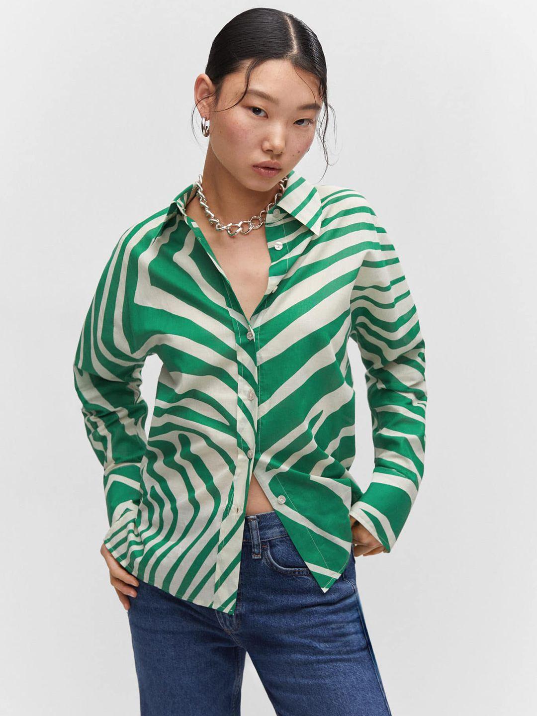 mango pure cotton zebra print casual shirt