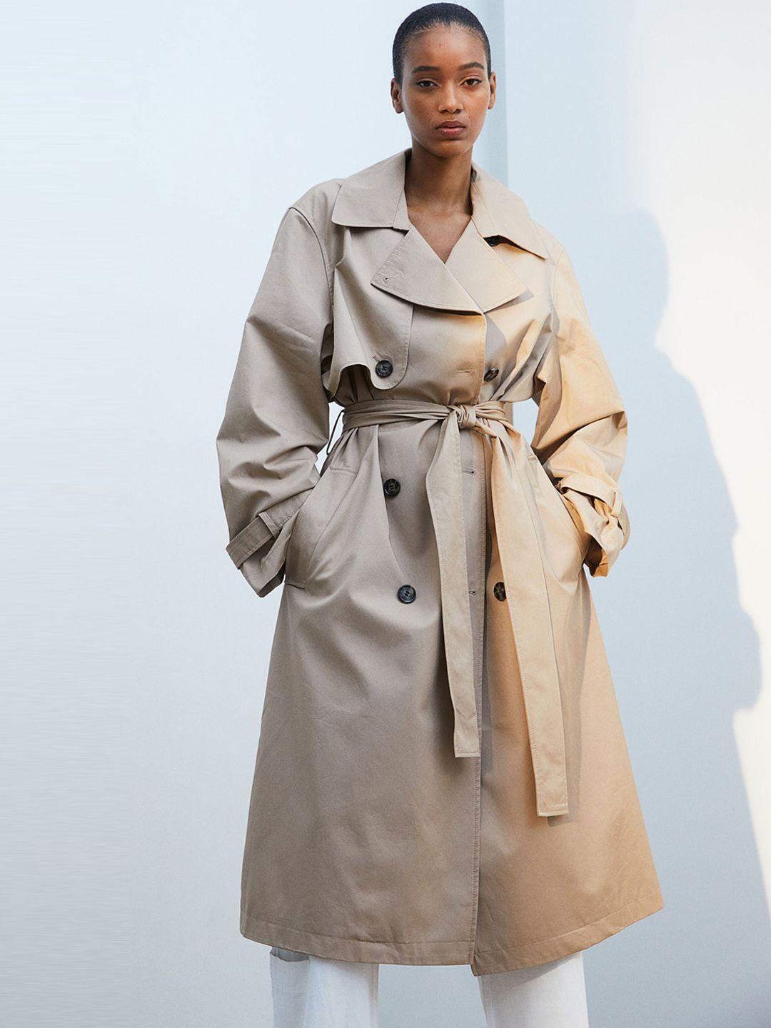 h&m cotton twill trenchcoat