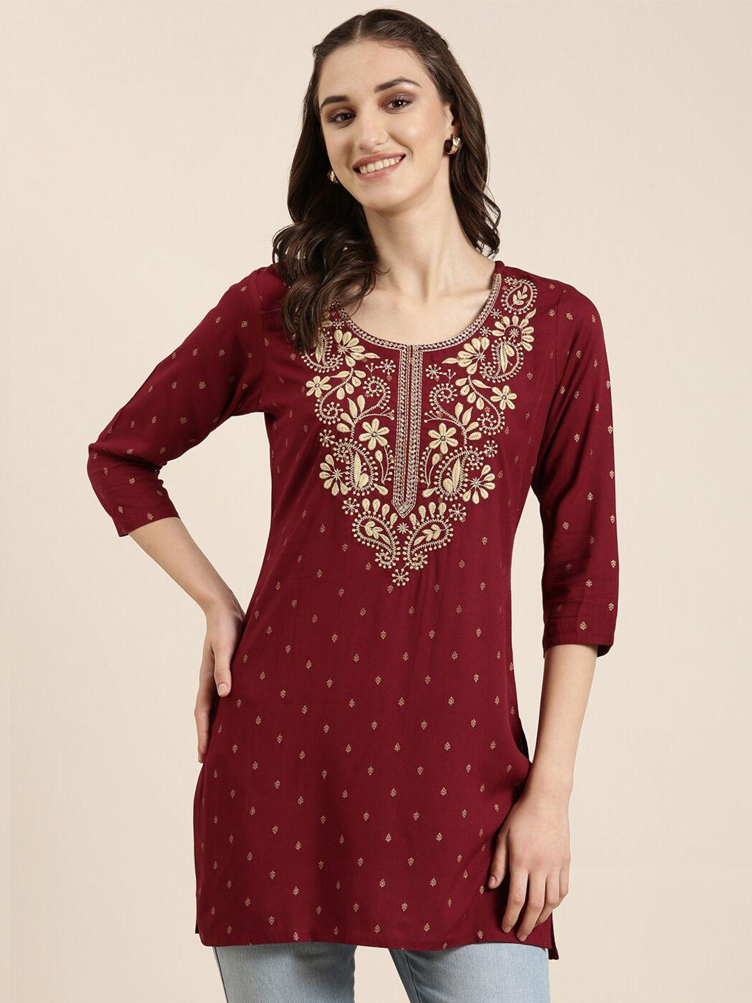 showoff ethnic motifs yoke design kurti