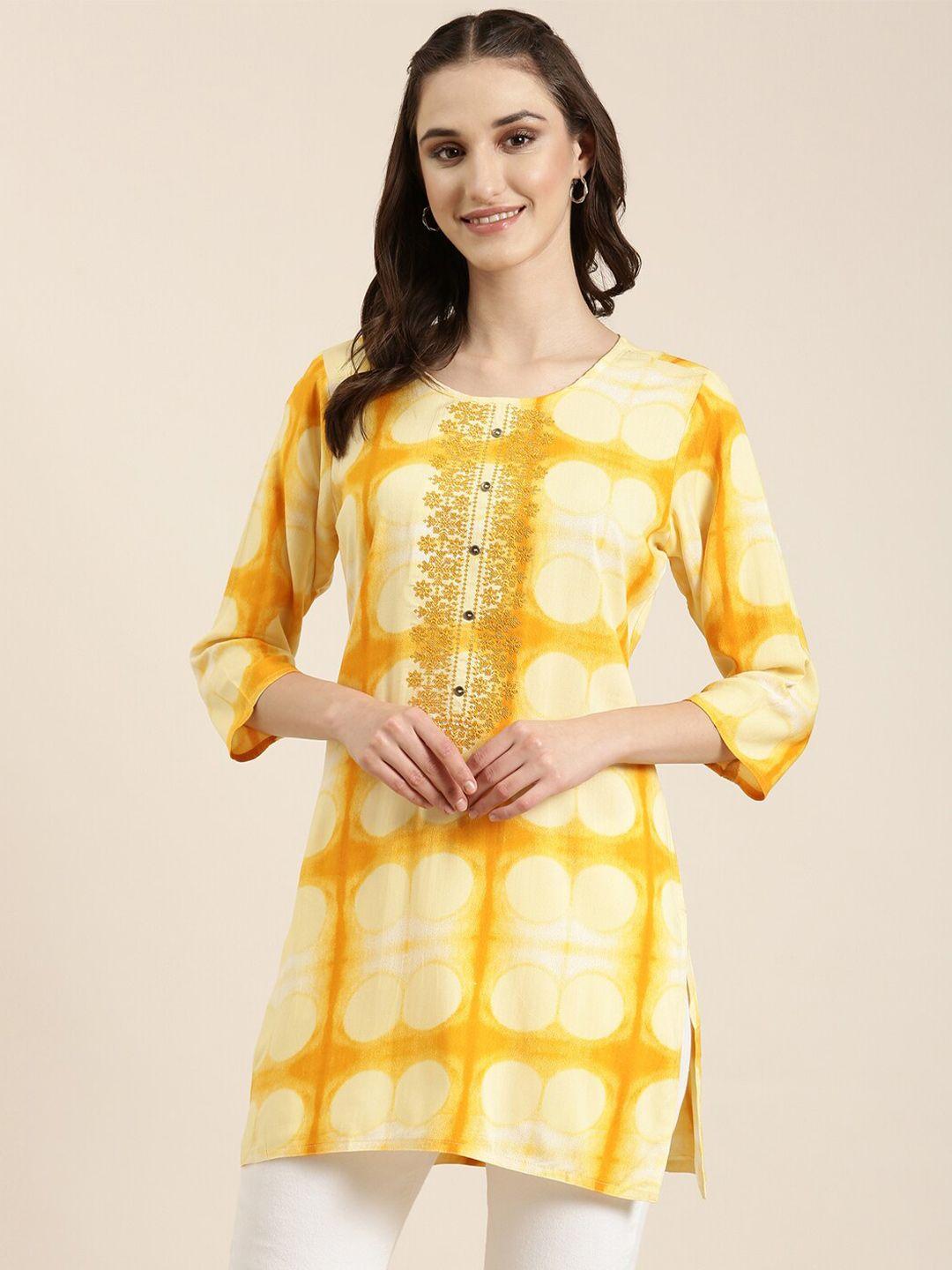 showoff abstract printed sequinned kurti