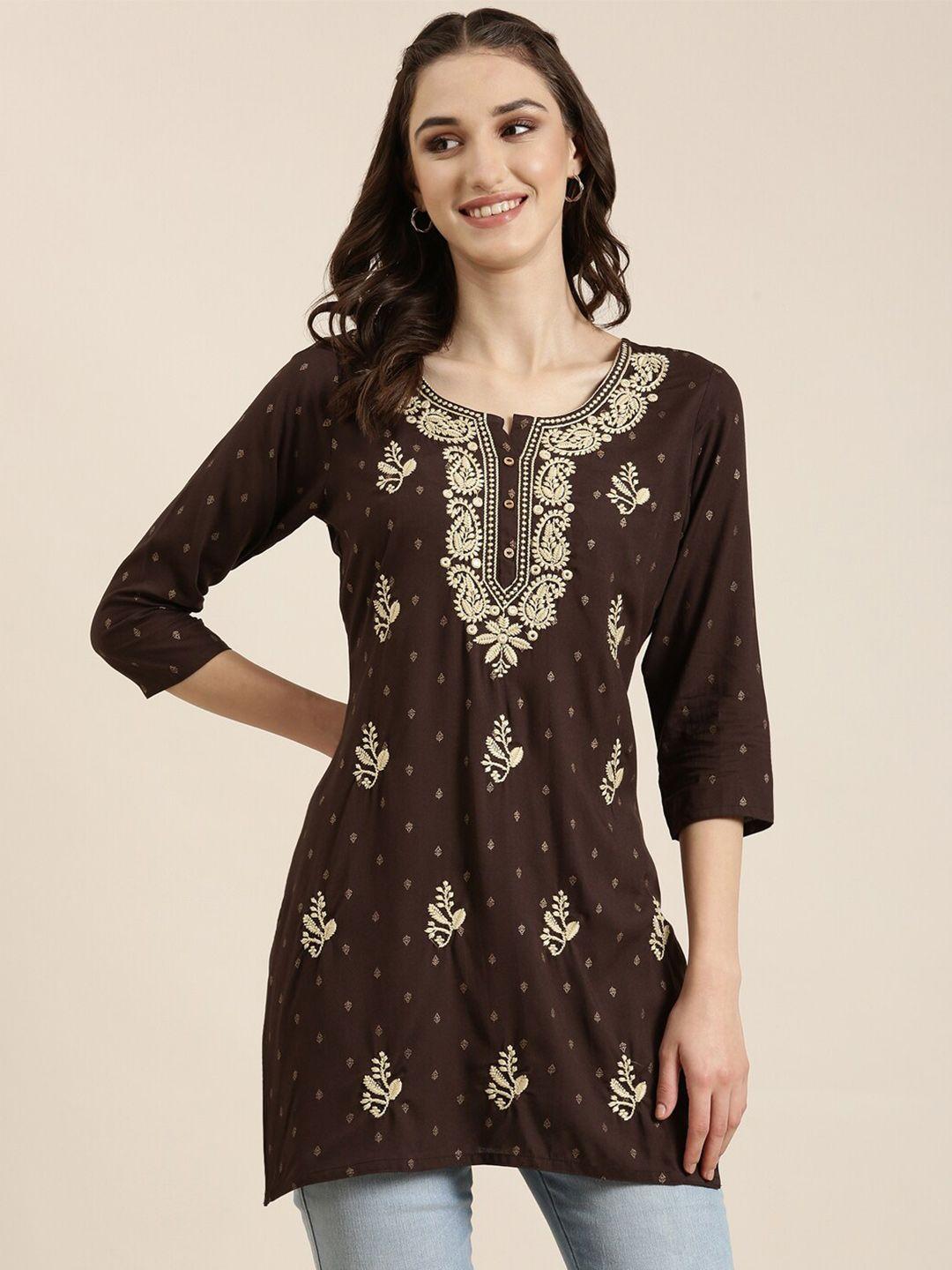 showoff floral printed straight kurti