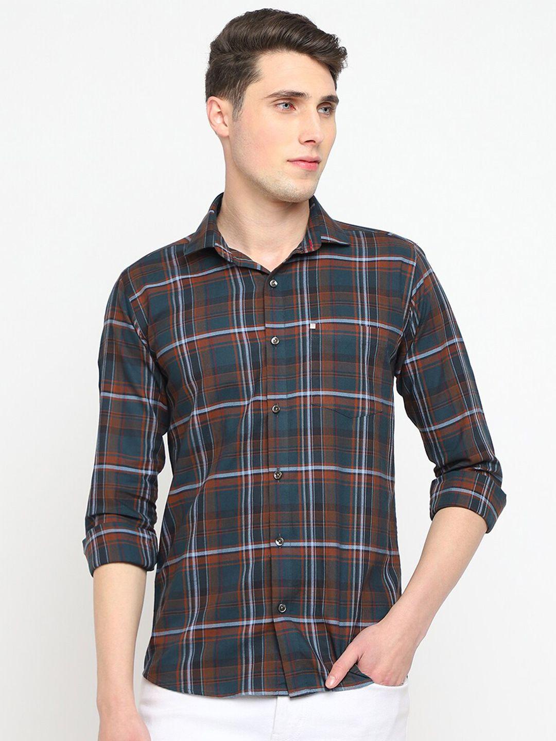 jadeberry men classic tartan checked cotton casual shirt