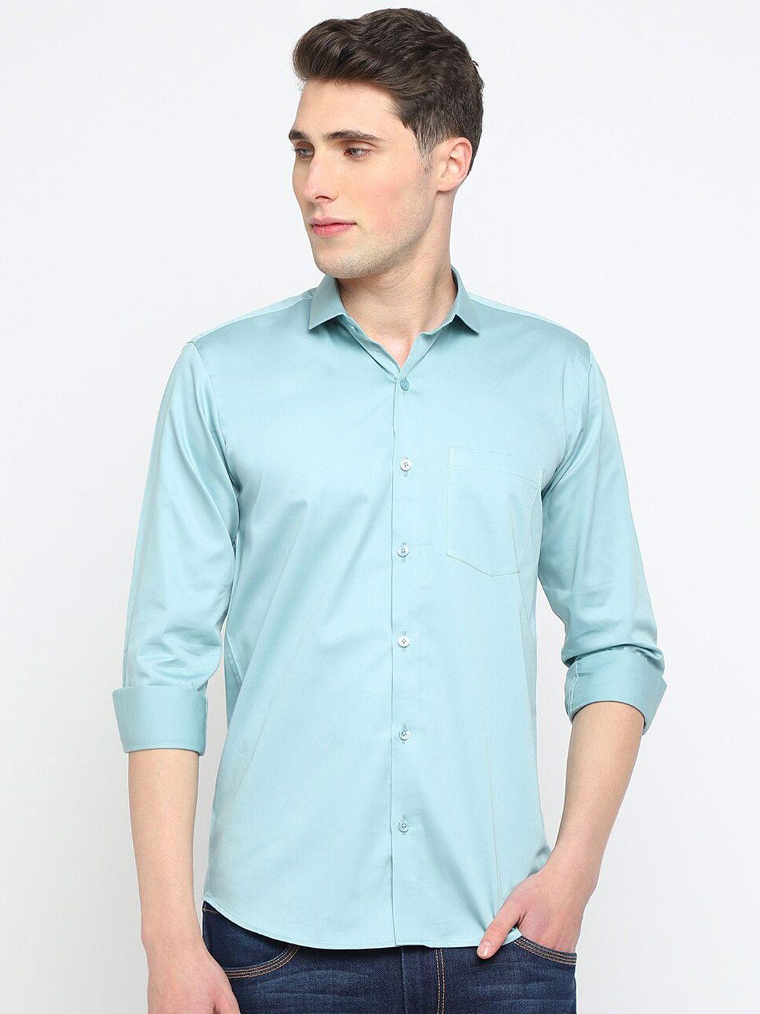 jadeberry men classic spread collar satin shirt