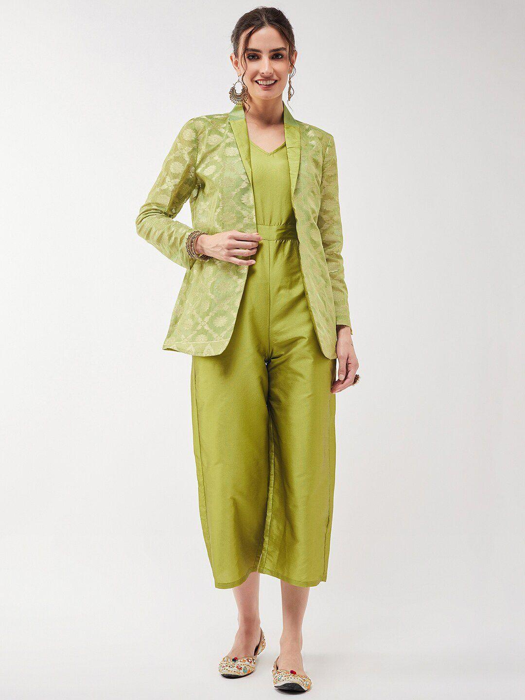 pannkh basic jumpsuit with banarsi jacquard blazer