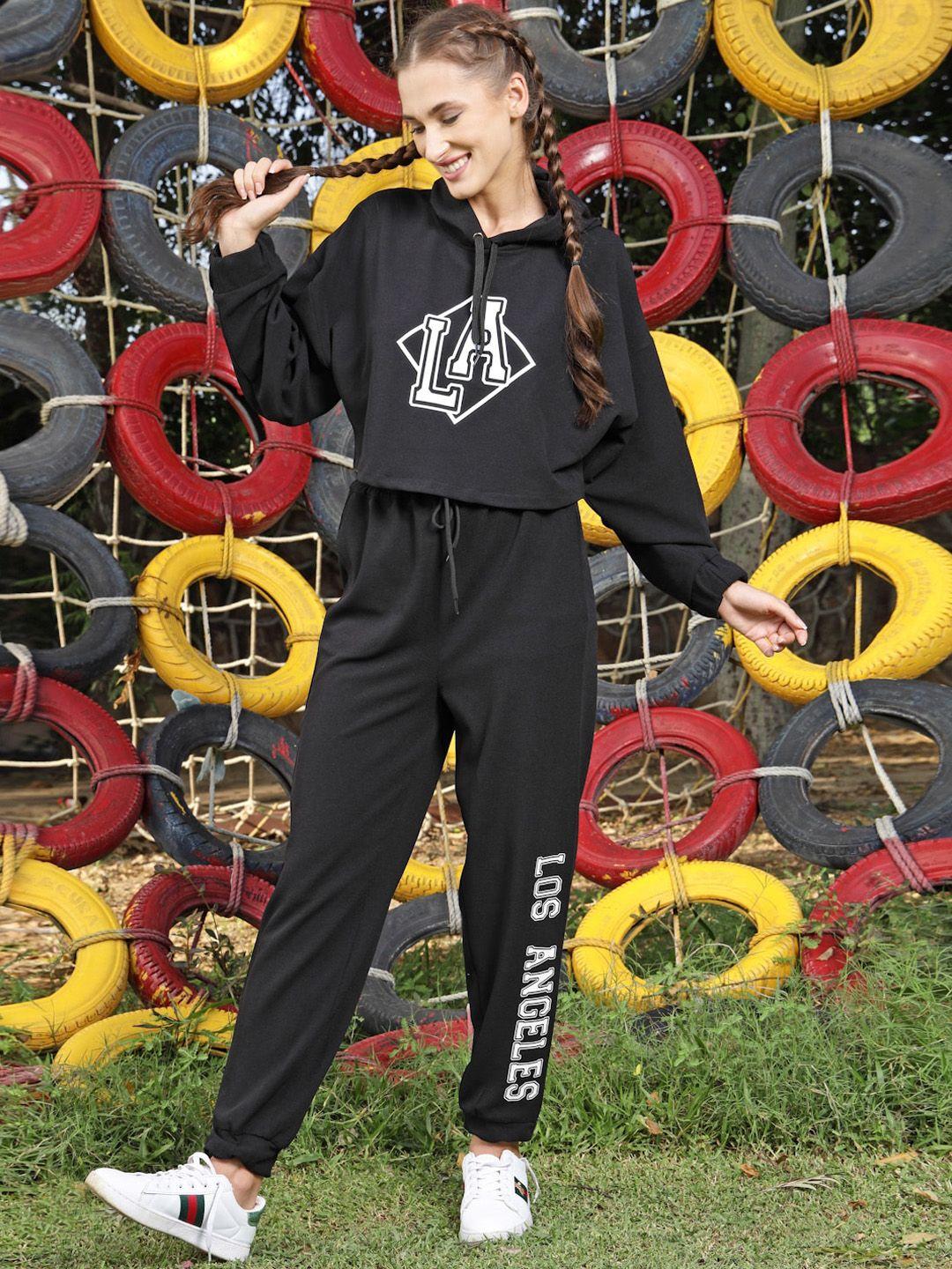 sera typography printed sweatshirt & joggers