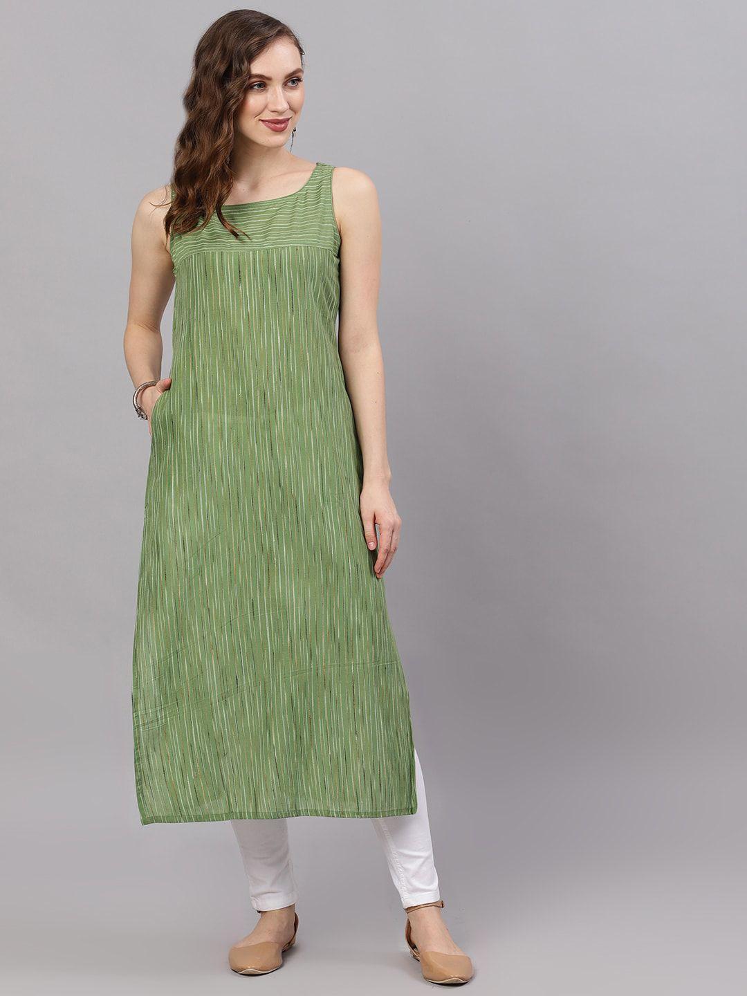 aks striped sleeveless kurta