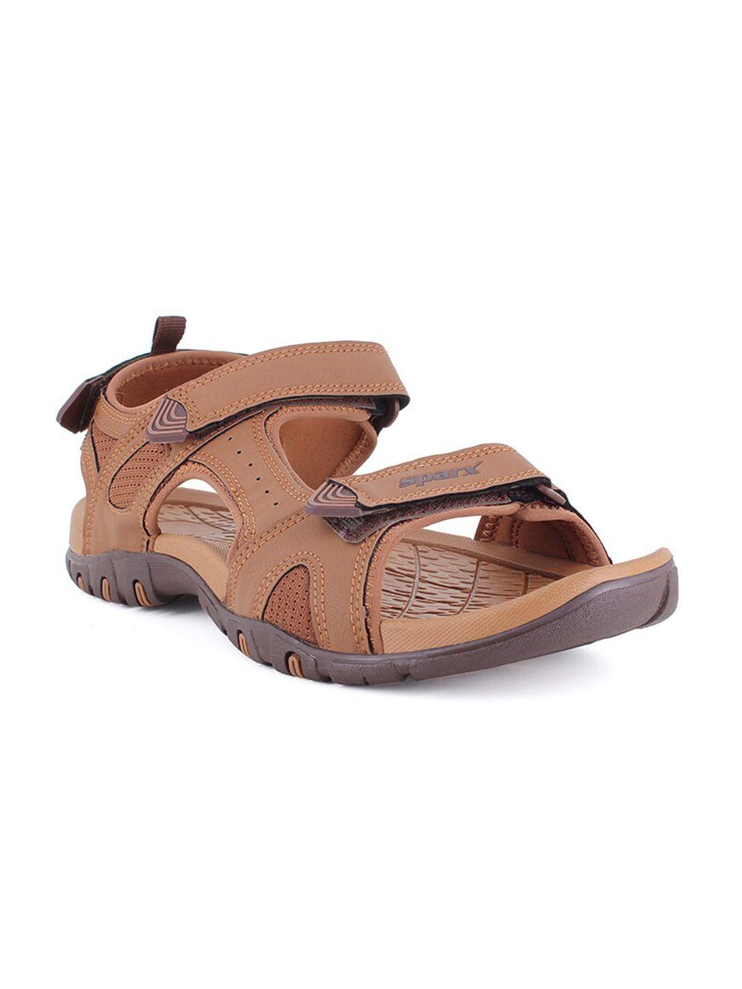 sparx men textured sports sandals with velcro closure