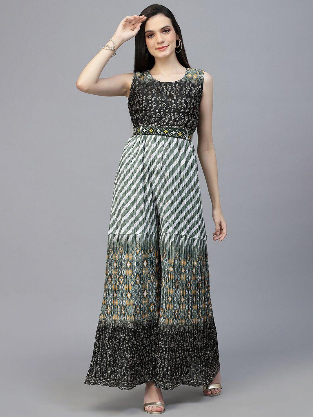 kalini ethnic motif printed sleeveless basic jumpsuit