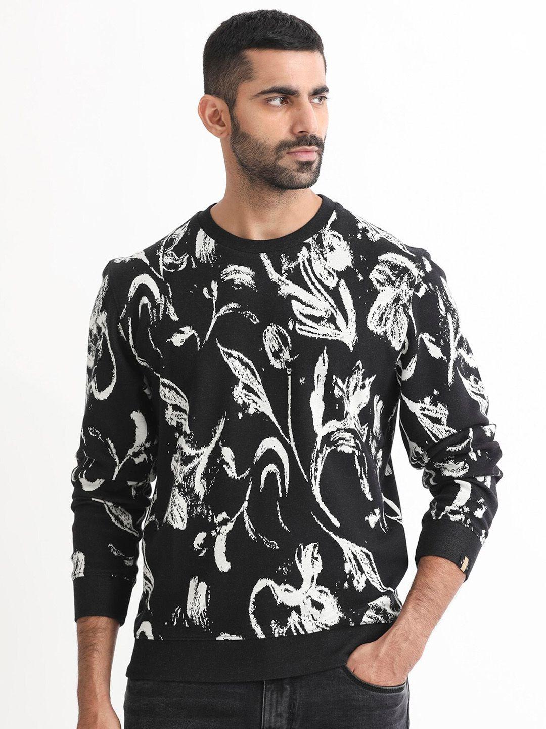 rare rabbit floral printed cotton pullover