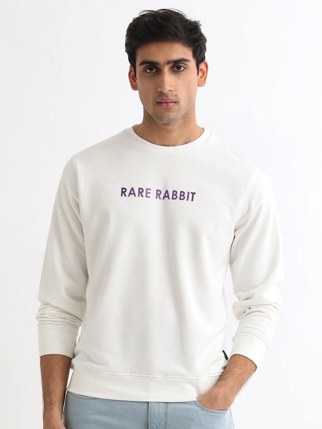 rare rabbit typography printed cotton pullover