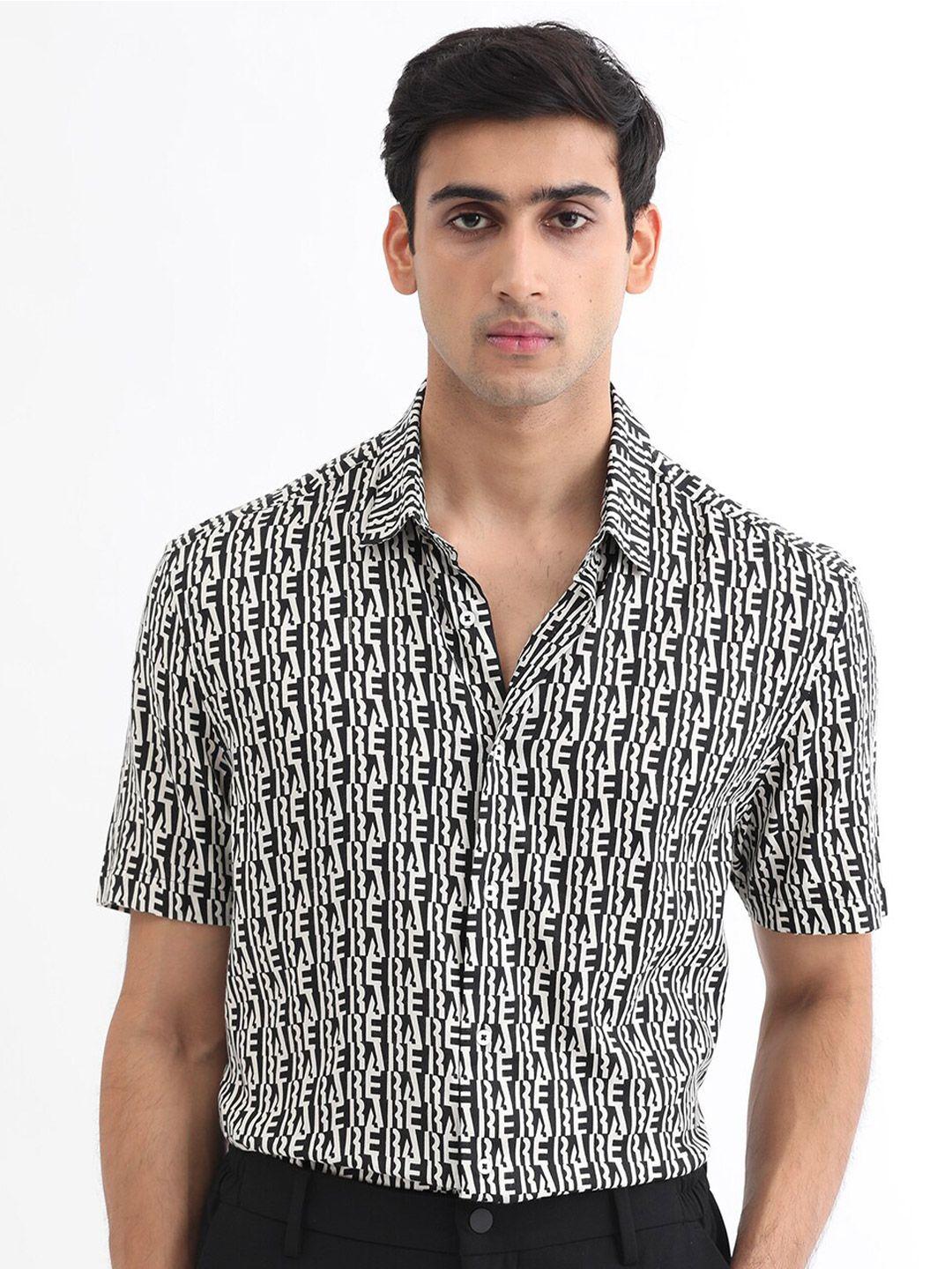 rare rabbit slim fit opaque printed casual shirt