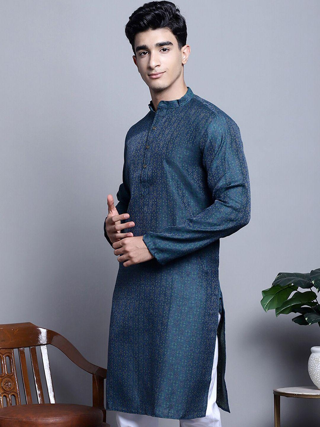 jompers ethnic motifs woven design jacquard cotton silk kurta