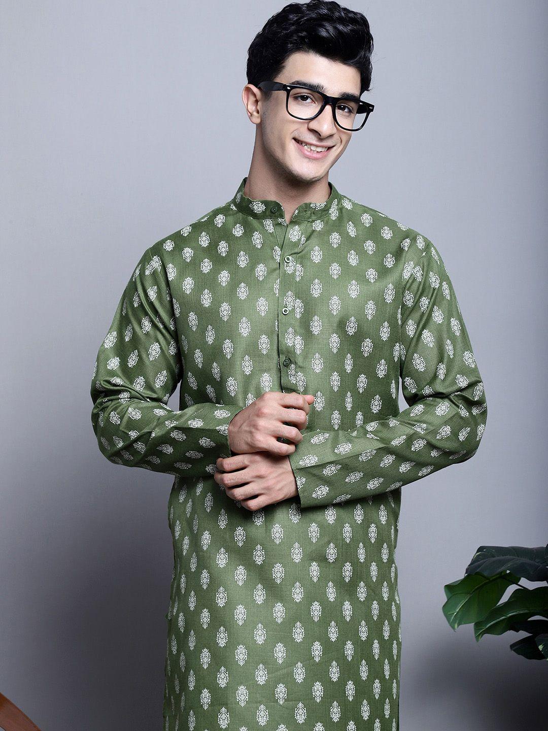 jompers ethnic motifs printed mandarin collar straight kurta