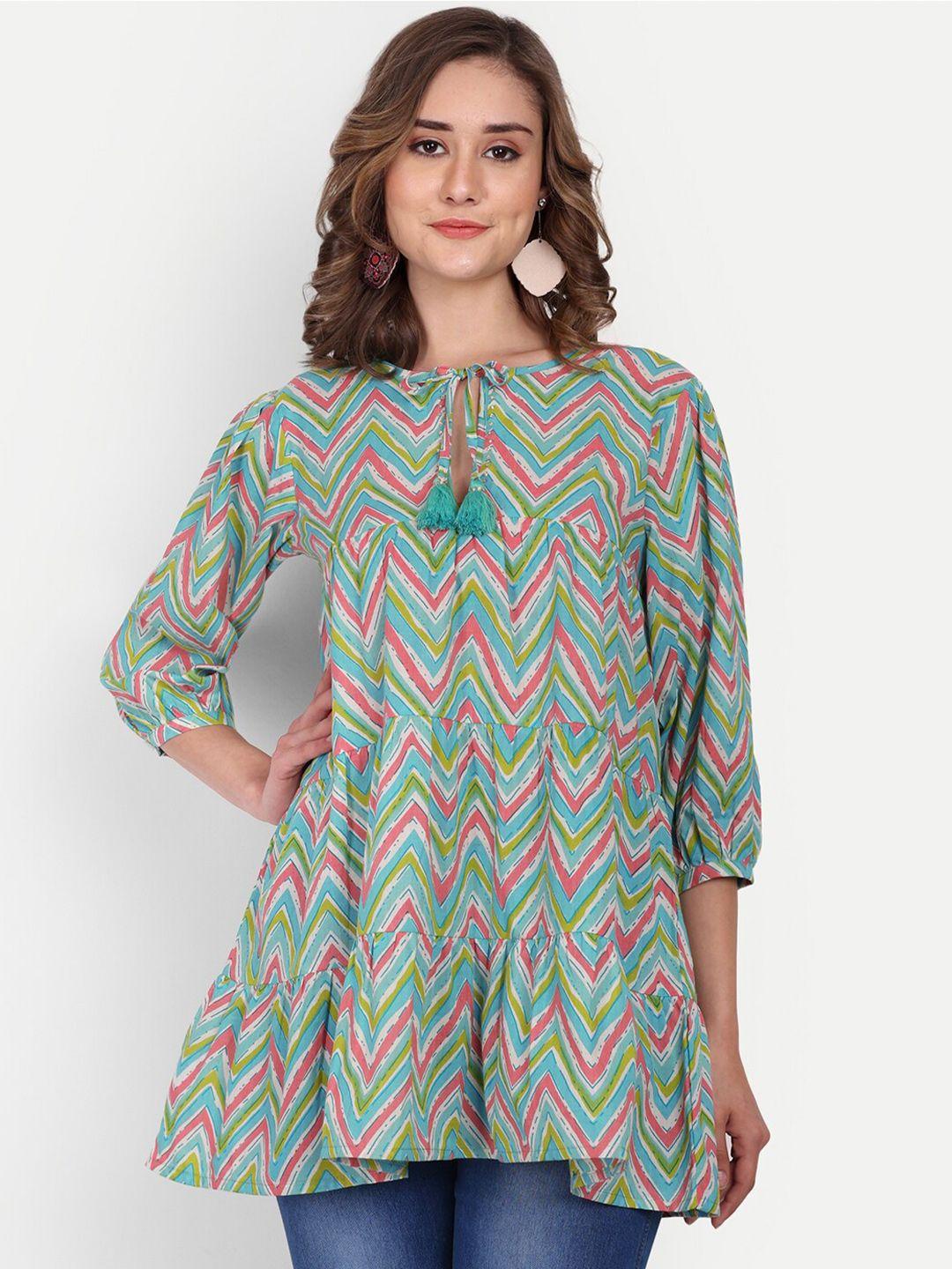 kalini chevron printed pure cotton kurti