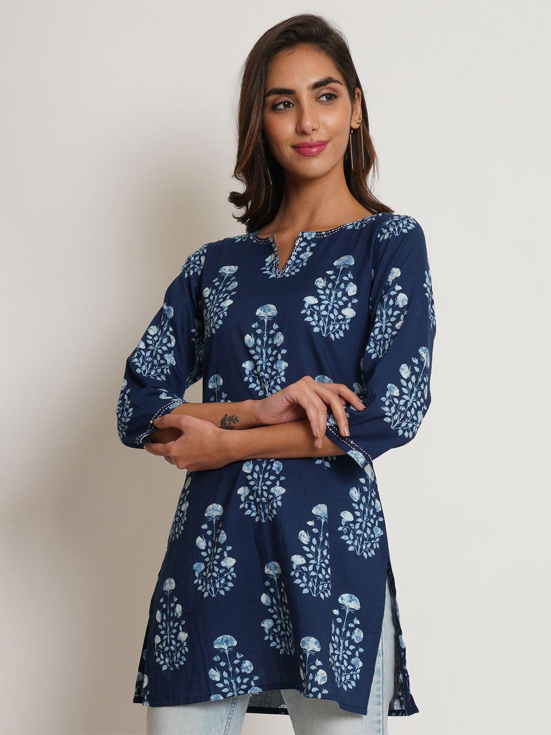 kalini floral printed pure cotton kurti