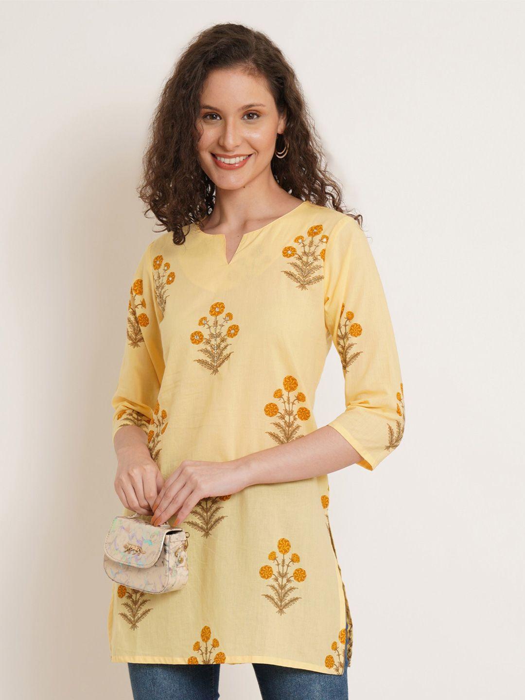 kalini floral printed pure cotton kurti