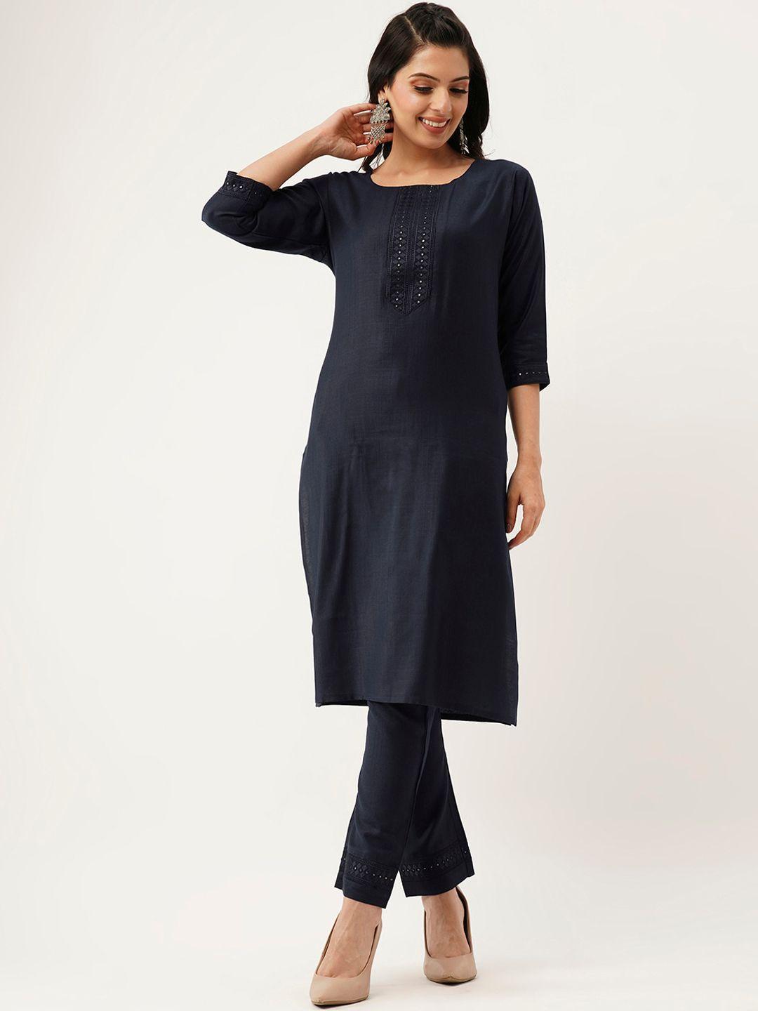 zola thread work kurta with trousers