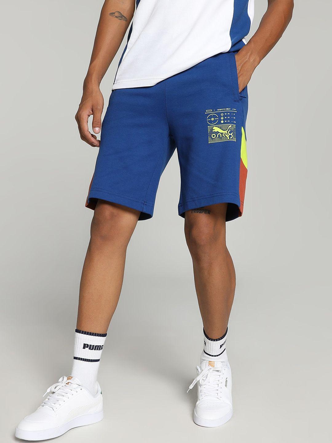 one8 x puma men colourblocked cotton shorts