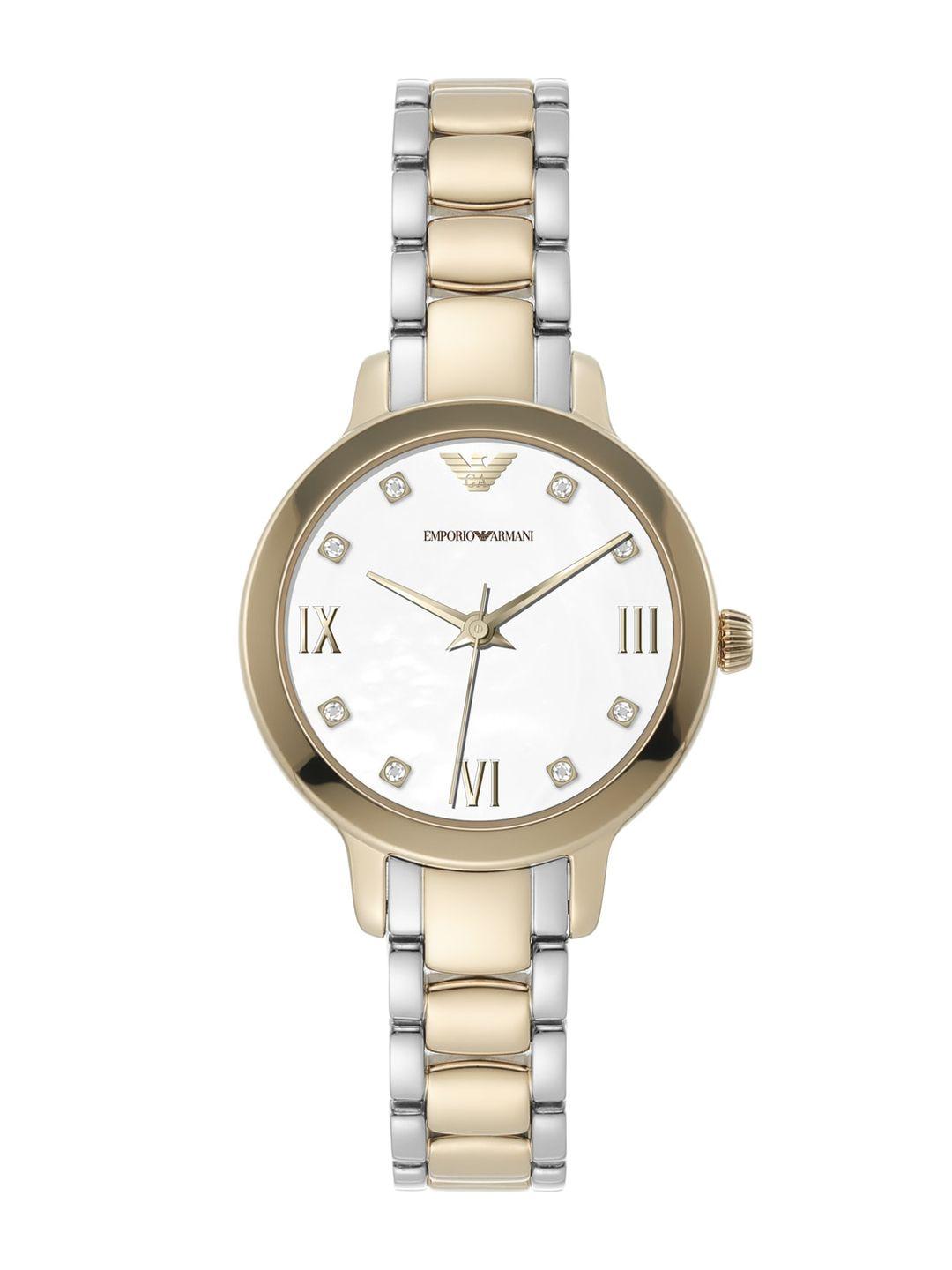 emporio armani women embellished dial & bracelet style straps analogue watch ar11513