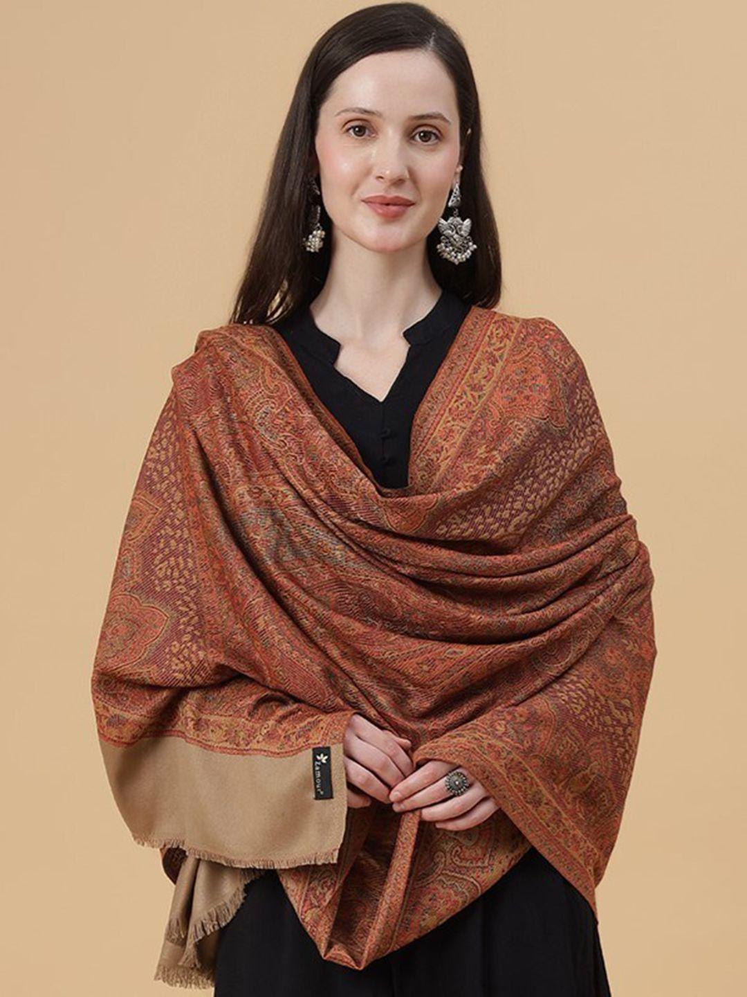 zamour floral jamawar woven design shawl