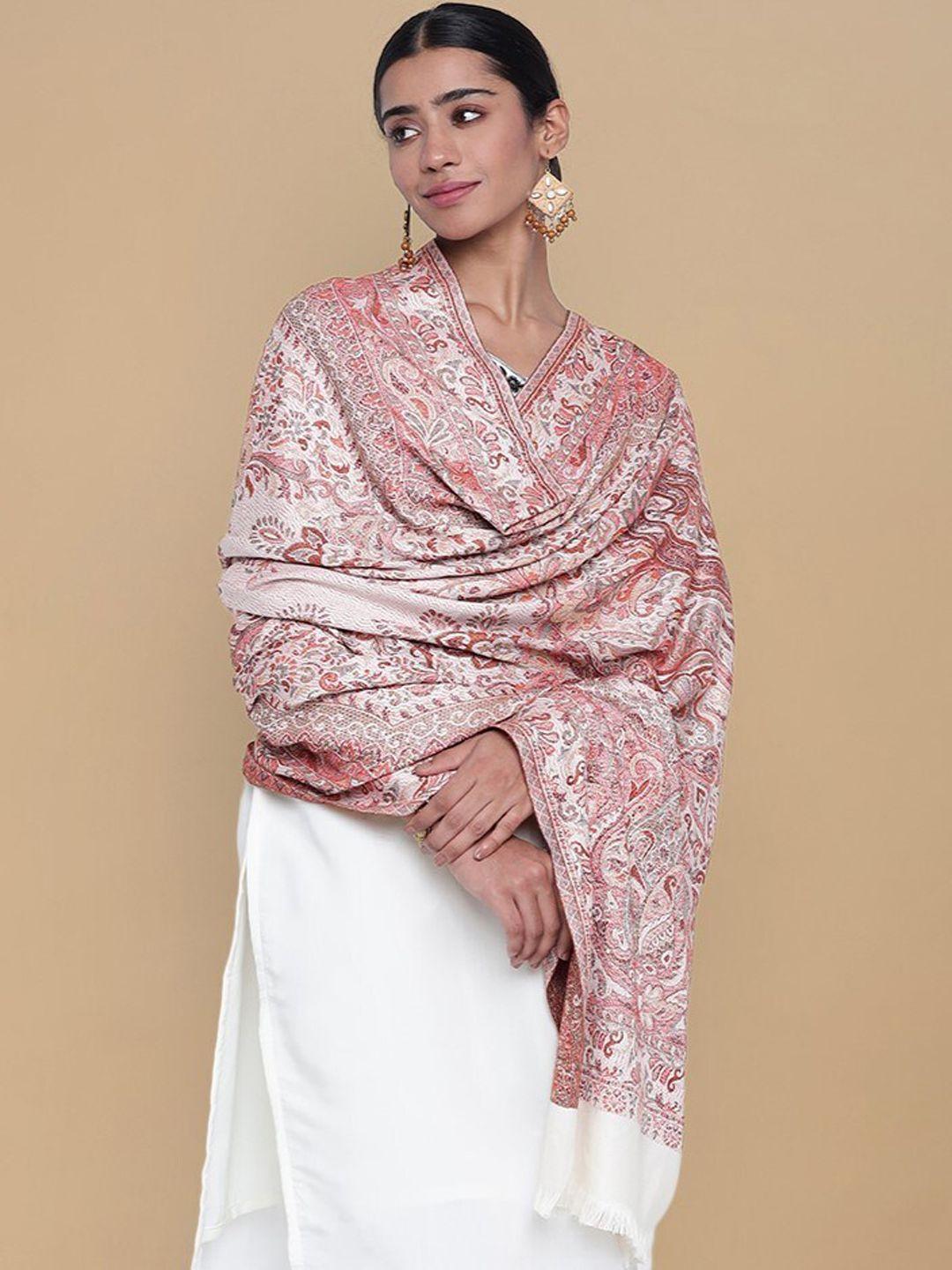 zamour floral woven design jamawar shawl