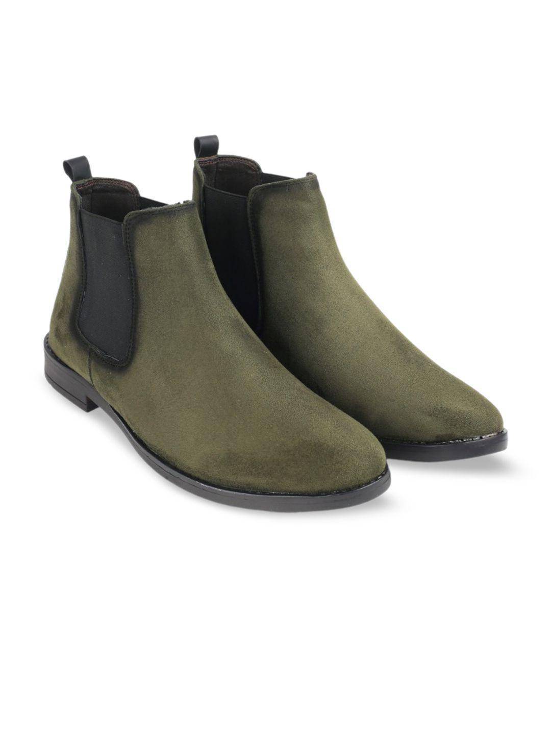 shozania men suede mid-top chelsea boots