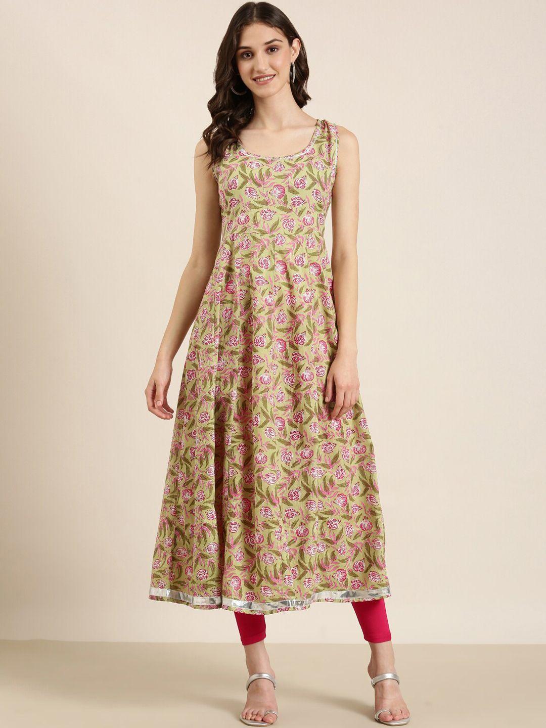 showoff floral printed sleeveless kurta