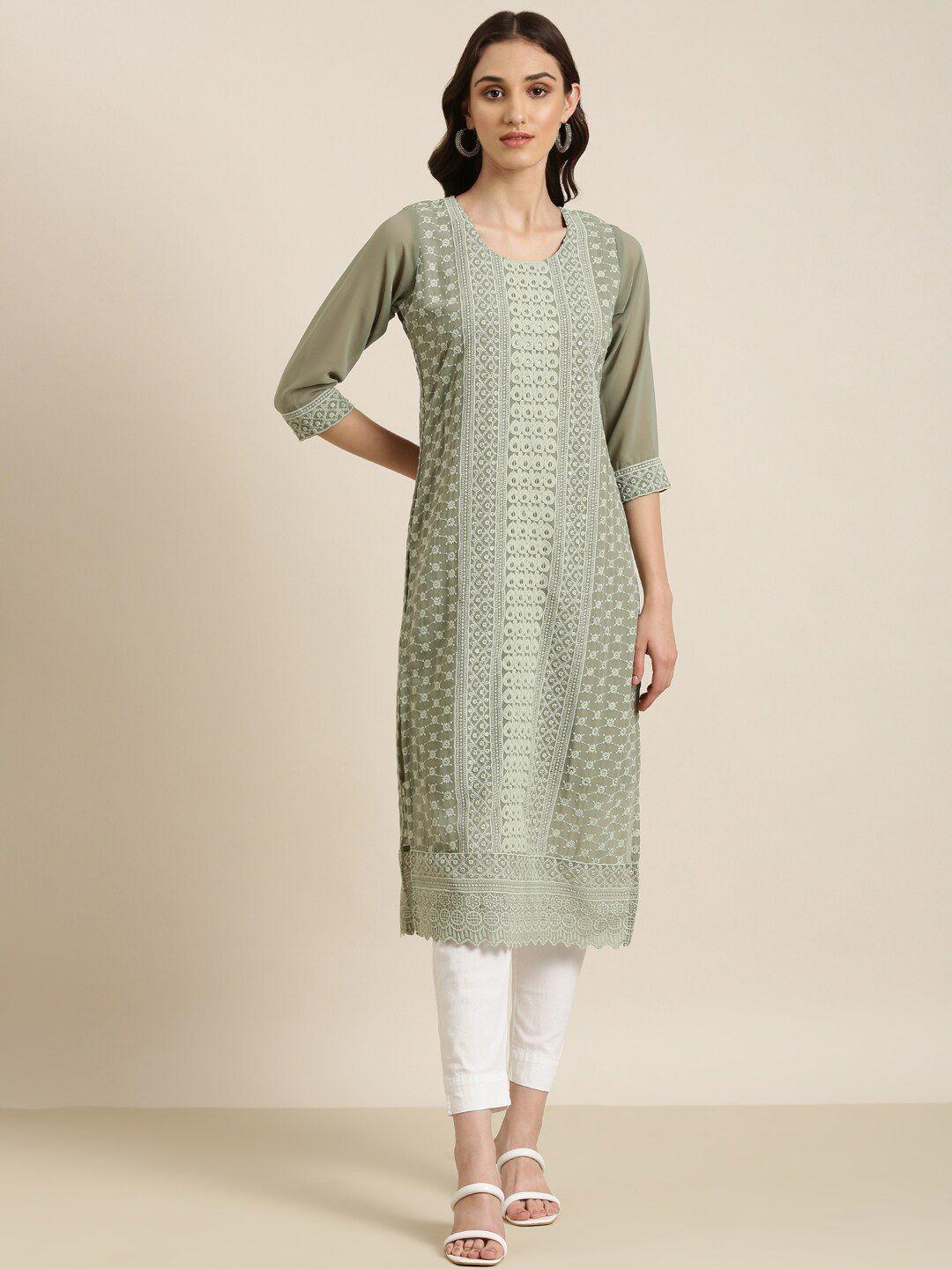 showoff embroidered thread work kurta