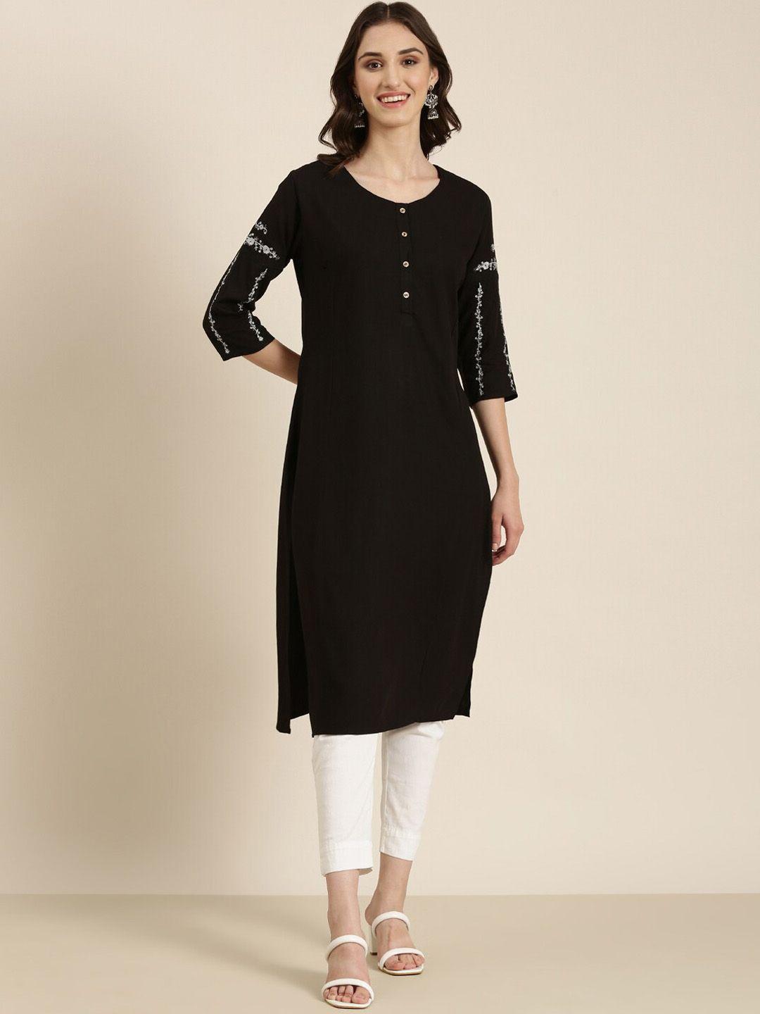 showoff round neck straight kurta