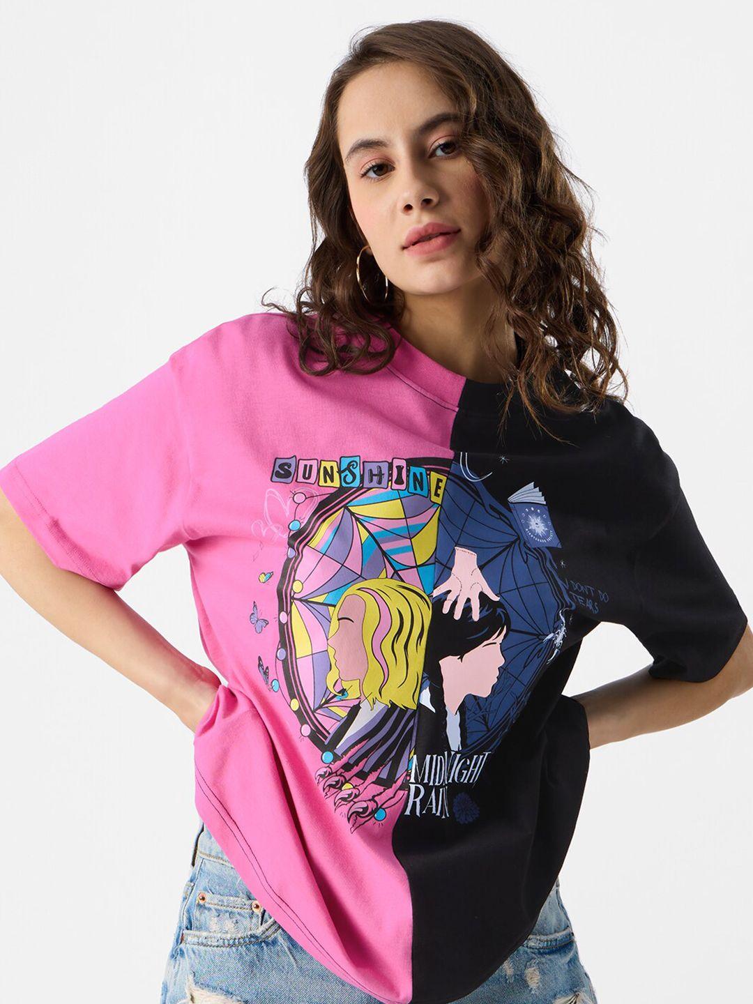 the souled store graphic printed oversized pure cotton t-shirt