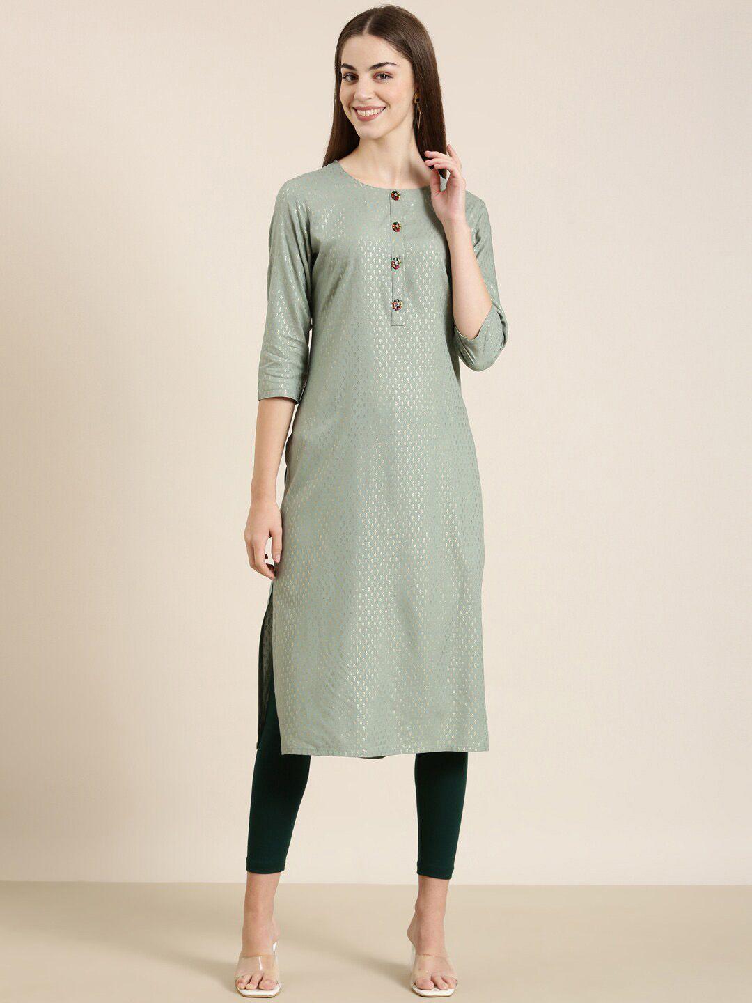 showoff abstract woven design straight kurta