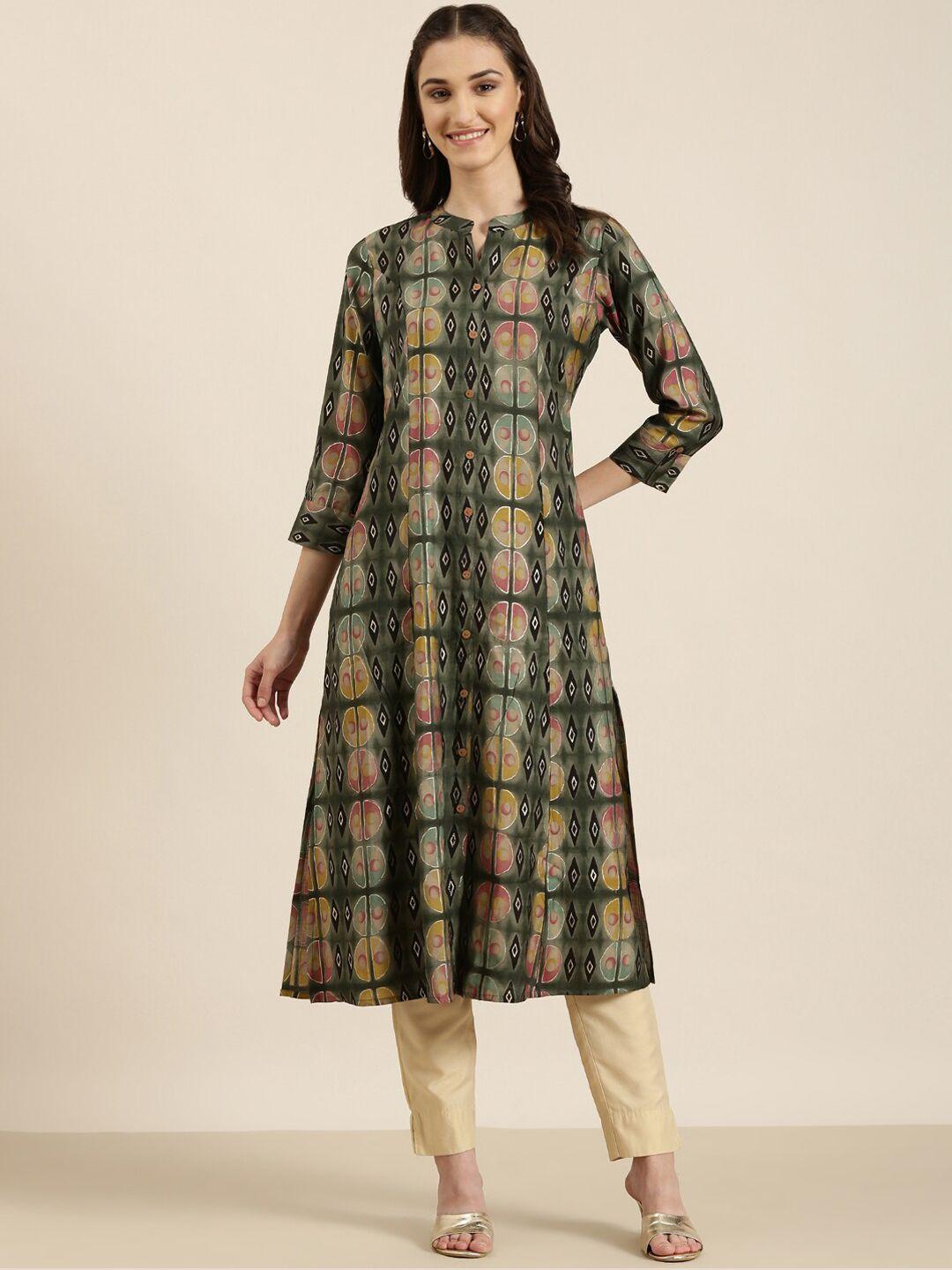 showoff geometric printed a-line kurta